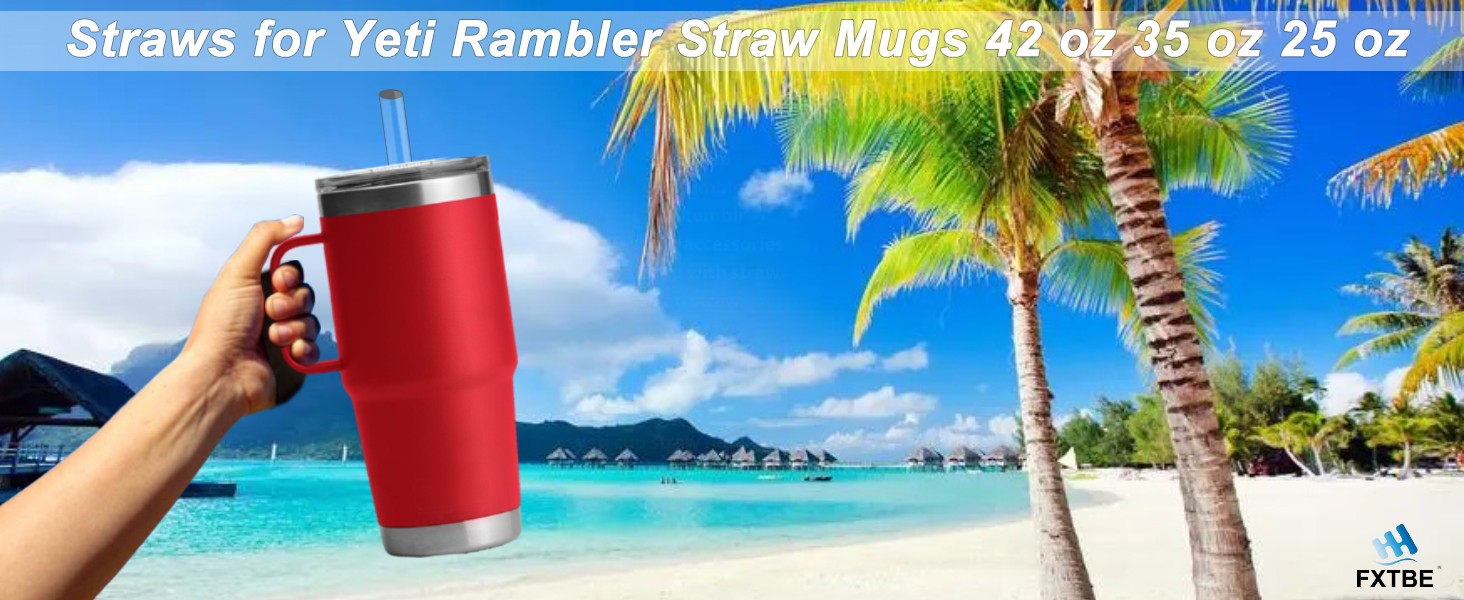 Straws for Yeti 42 OZ Cup, Replacement Straw for Yeti 42OZ Straw Mug, Long