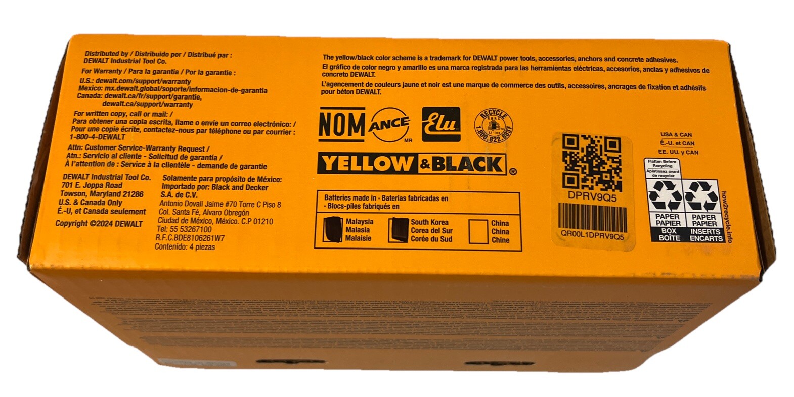 BRAND NEW DEWALT DCB324-4 20V MAX 4 Ah and 2 Ah Batteries (2-DCB204 & 2-DCB203)