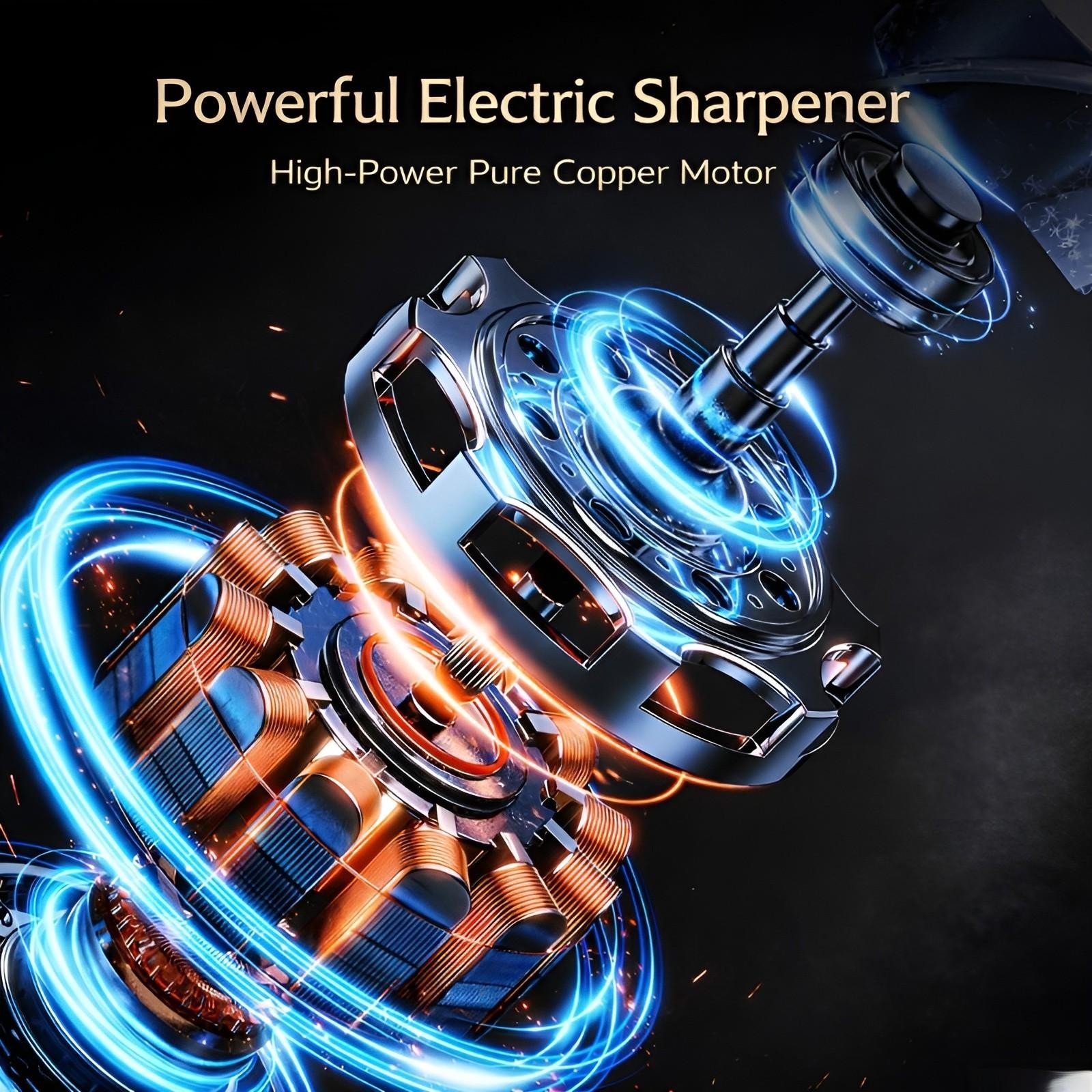 Cordless Electric Knife Sharpener 3 Stage Diamond Grinder USB Rechargeable