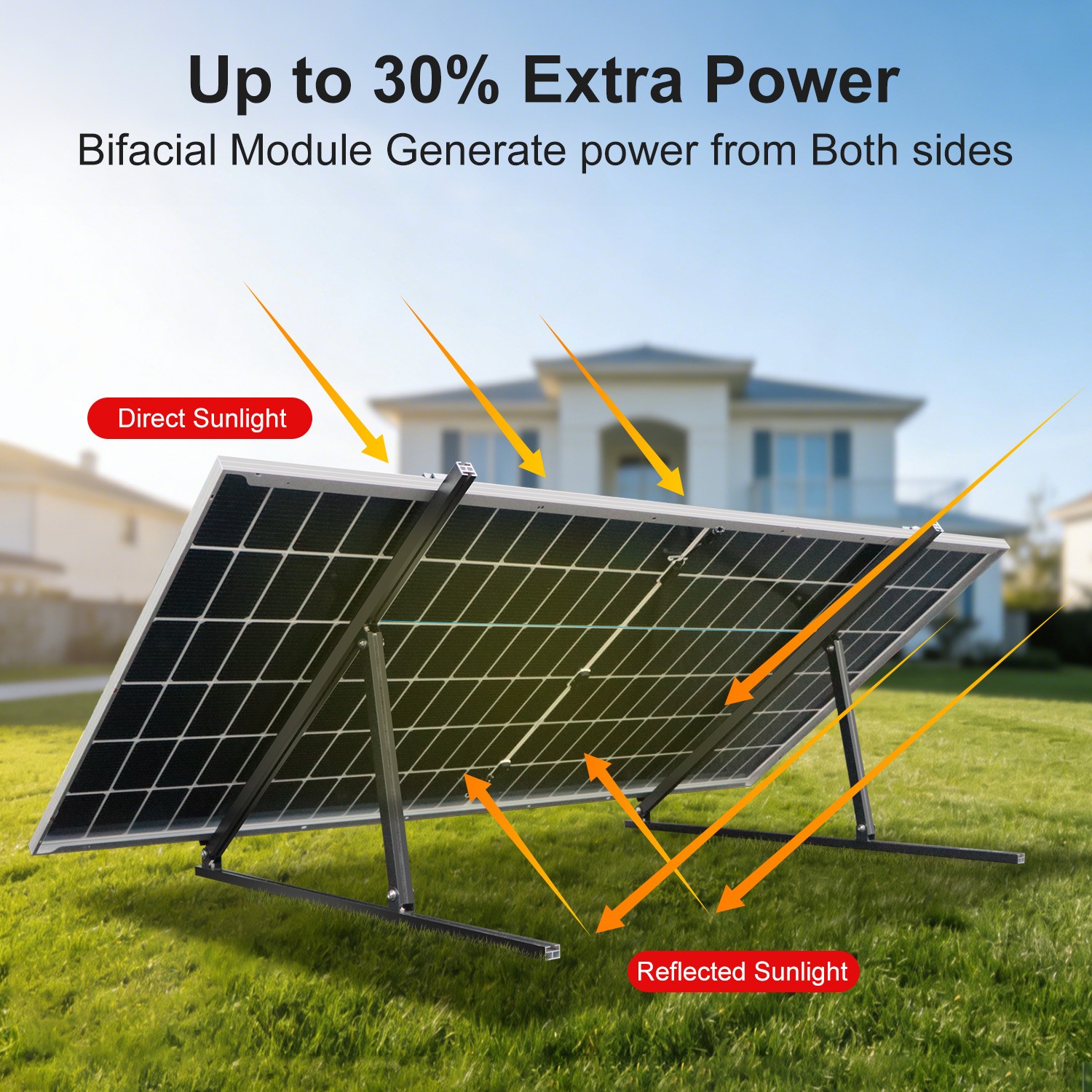 DOKIO 600W N-Type Bifacial Rigid Solar Panel for off-grid emergency backup power