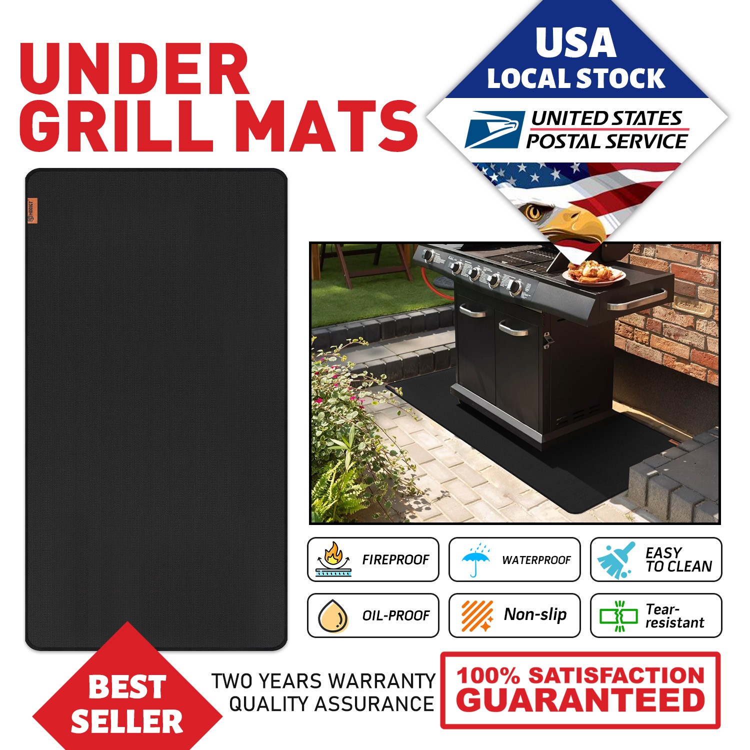 48x30in Fireproof Under Grill Mat for Blackstone Griddles – Protect Your Patio