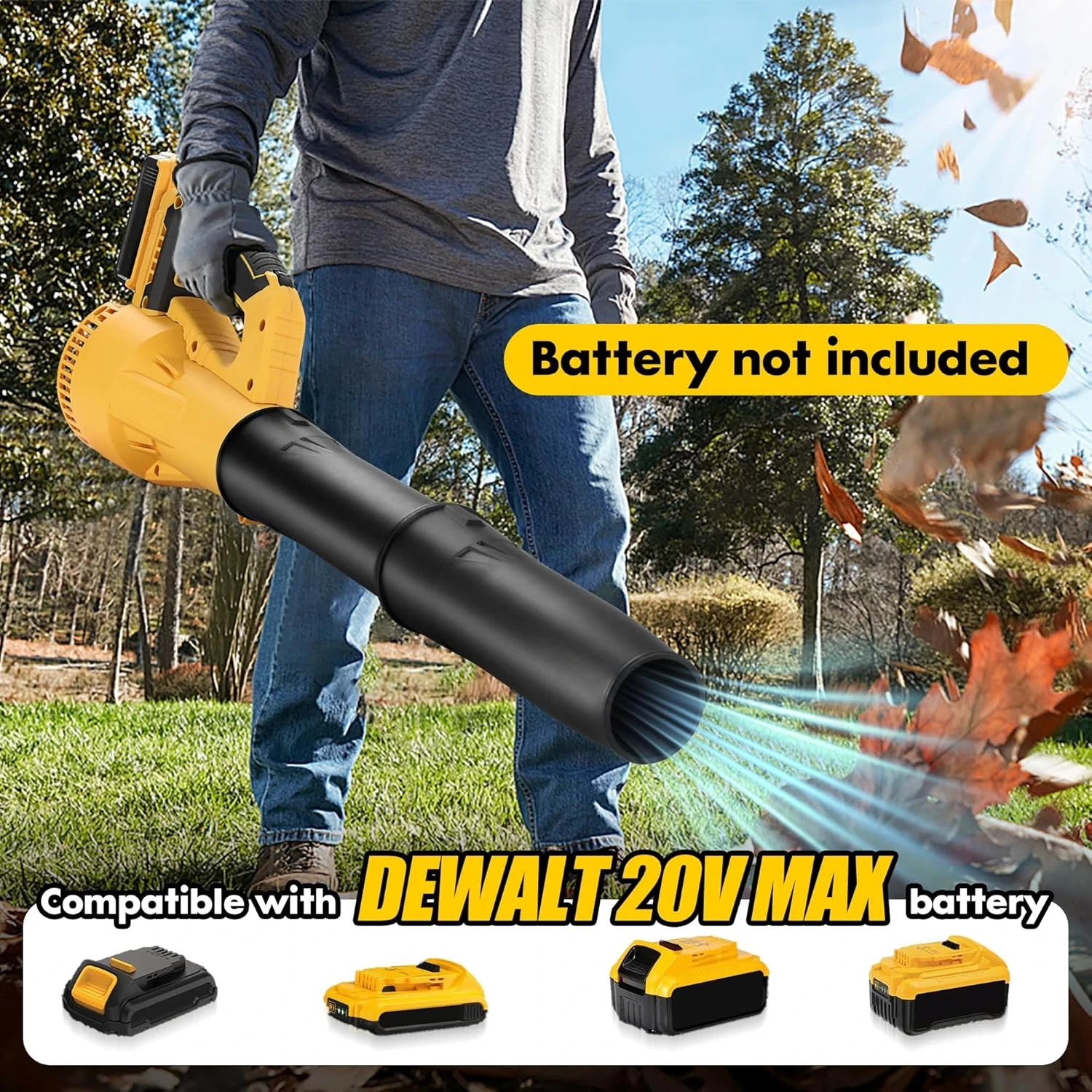 Leaf Blower Cordless Compatible with Dewalt 20V Max Battery, Brushless Electric