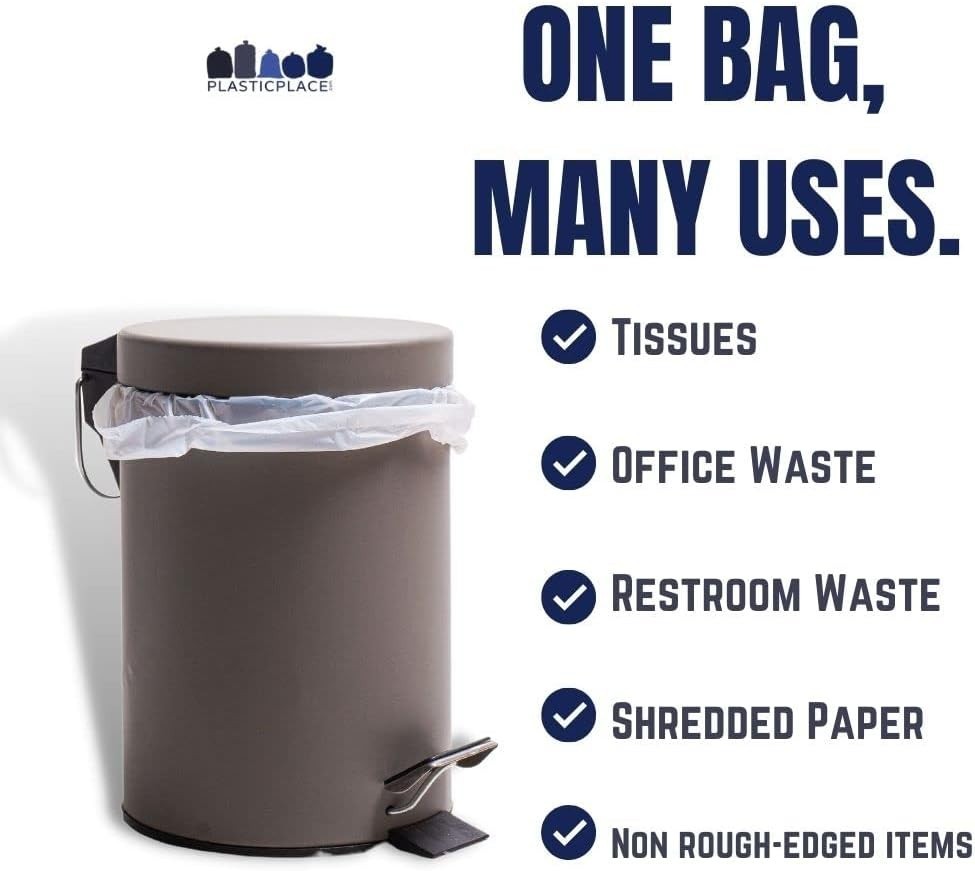 Plasticplace 12-16 Gallon Trash Bags – Clear, Case of 250 Garbage Bags