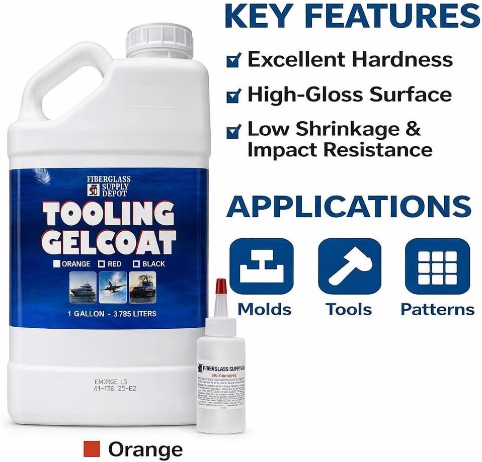 FSD Orange Tooling Gelcoat Gallon with 60cc Hardener (MEKP)