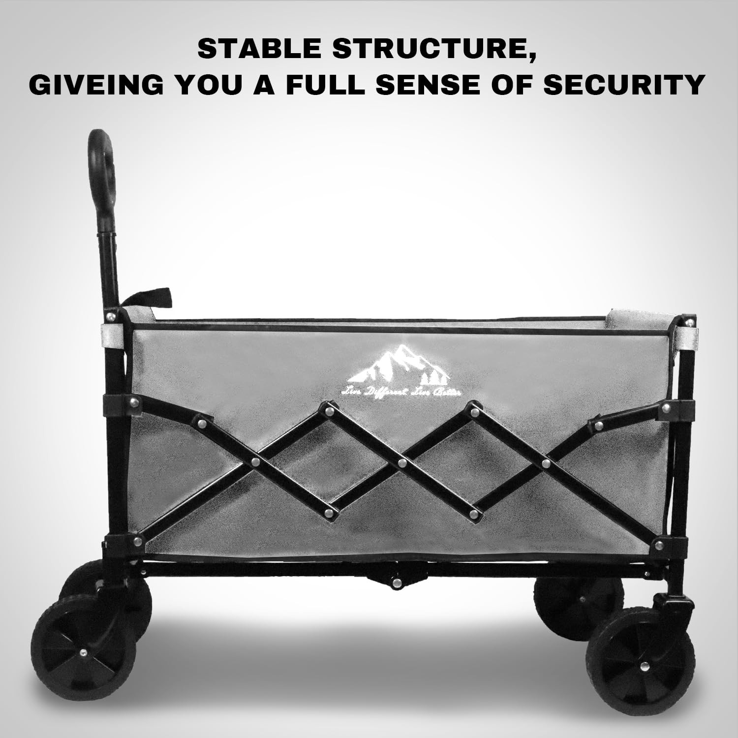 SAILARY Collapsible Wagon 352LBS Capacity Foldable All-Terrain Wheels Gray