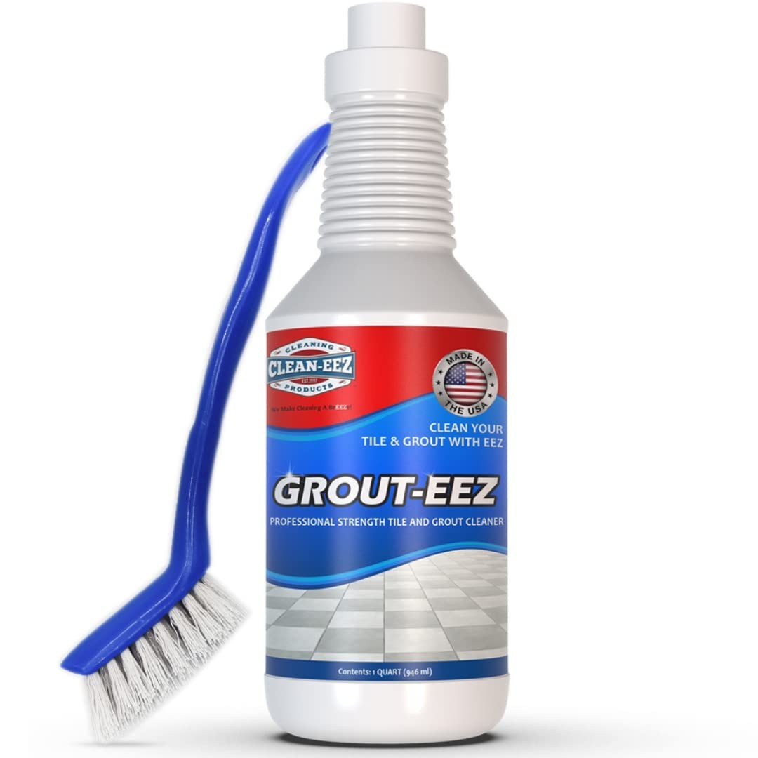 Grout-eez Tile Cleaner Handheld Brush 32 oz Heavy-Duty Stain Remover Ceramic