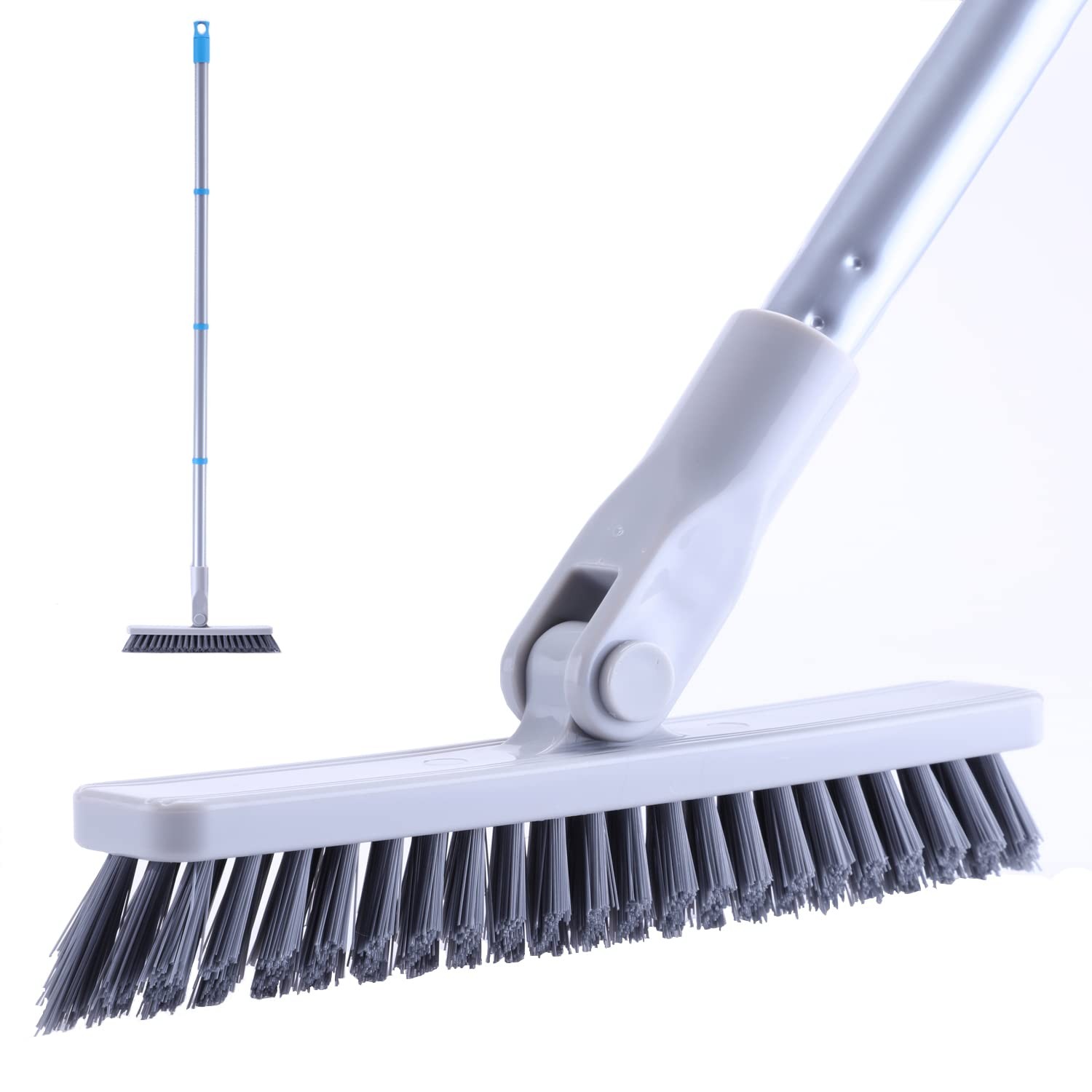 Grout Brush with Long Handle – Heavy Duty Grout Cleaner Brushes for Tile Floo…