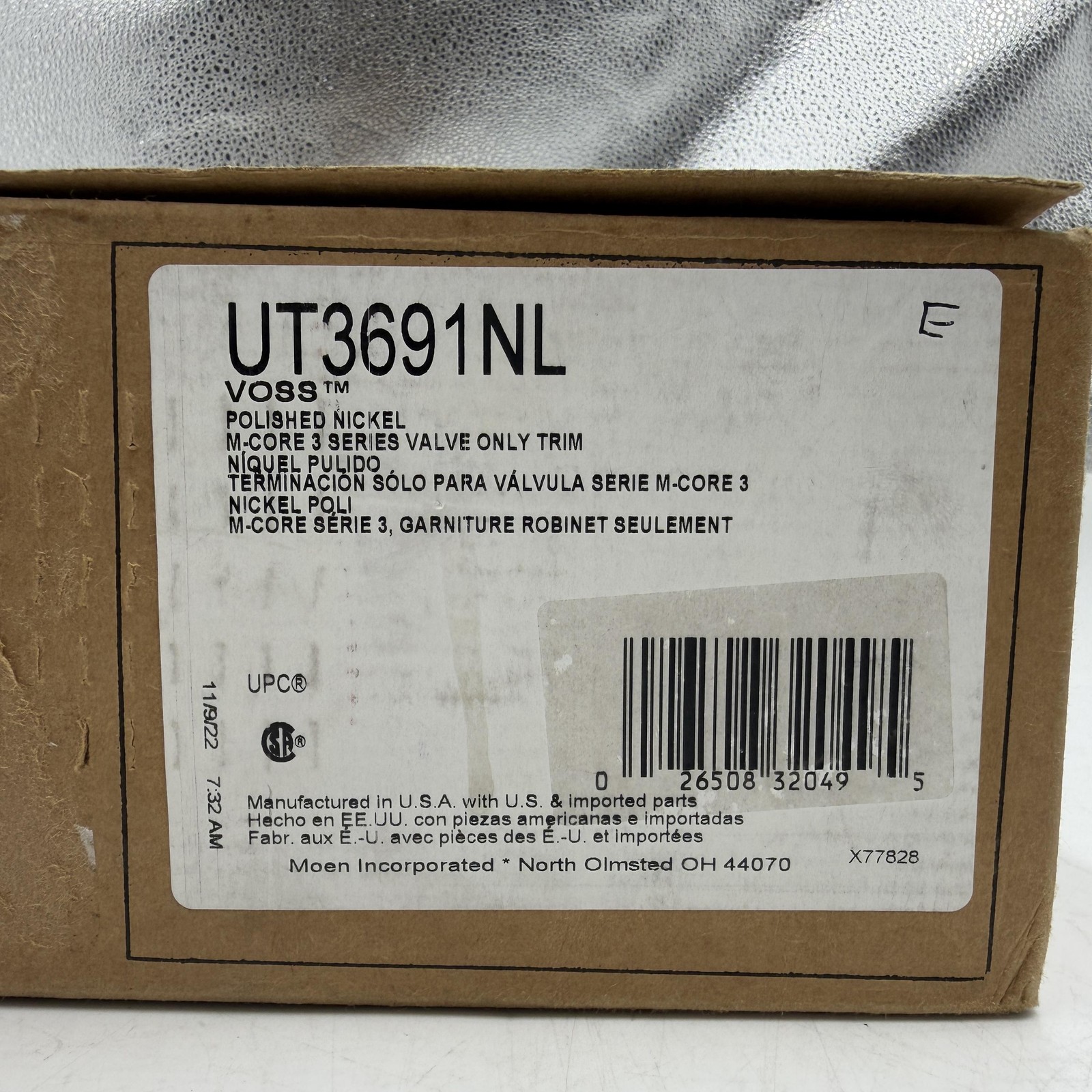 Moen UT3691NL Voss M-CORE 3-Series 1-Handle Valve Trim Kit, Polished Nickel