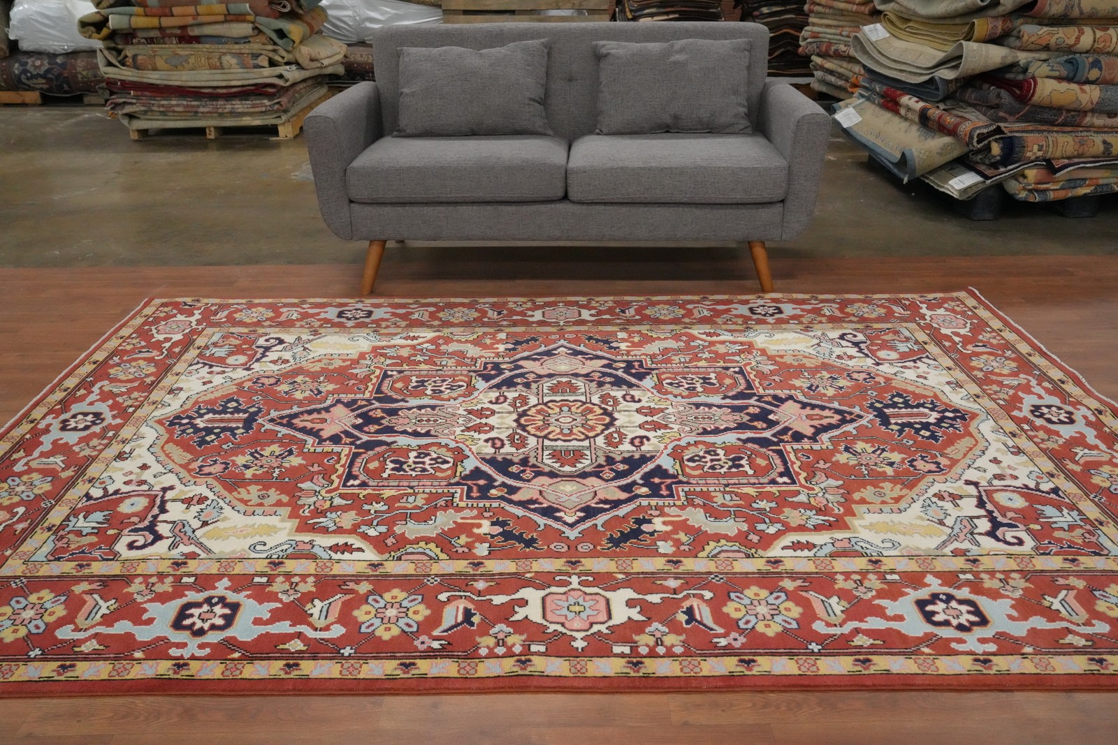 Oriental Area Rug 6×9 Vegetable Dye Geometric Hand-knotted Wool for Any Room