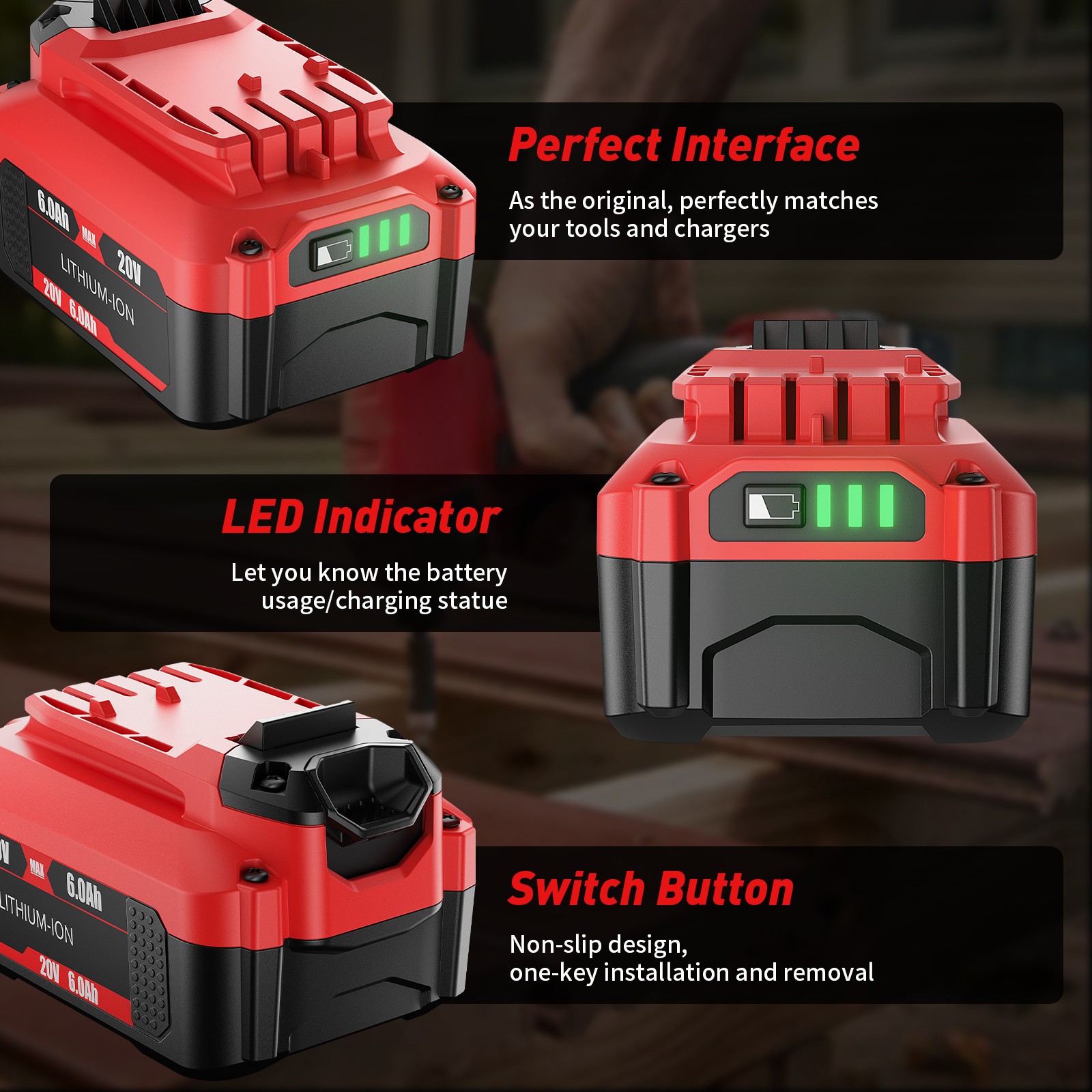 Battery / Charger For Craftsman 20 Volt V20 6.0Ah Li-ion CMCB201 CMCB204 CMCB202