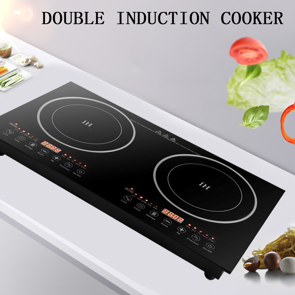 2400W Portable Induction Cooktop Countertop Dual Cooker Burner Stove Hot Plate
