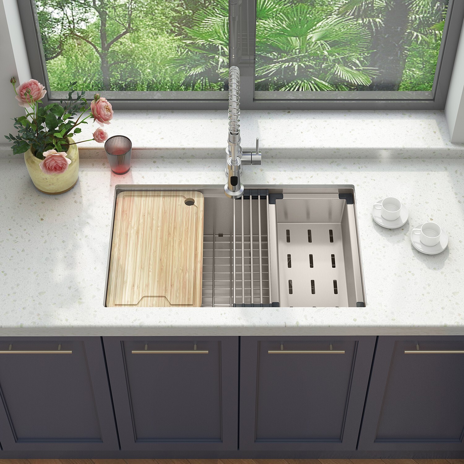 Sinber 30″ Undermount 16 Gauge Single Bowl Stainless Steel Kitchen Sink KSS0002S