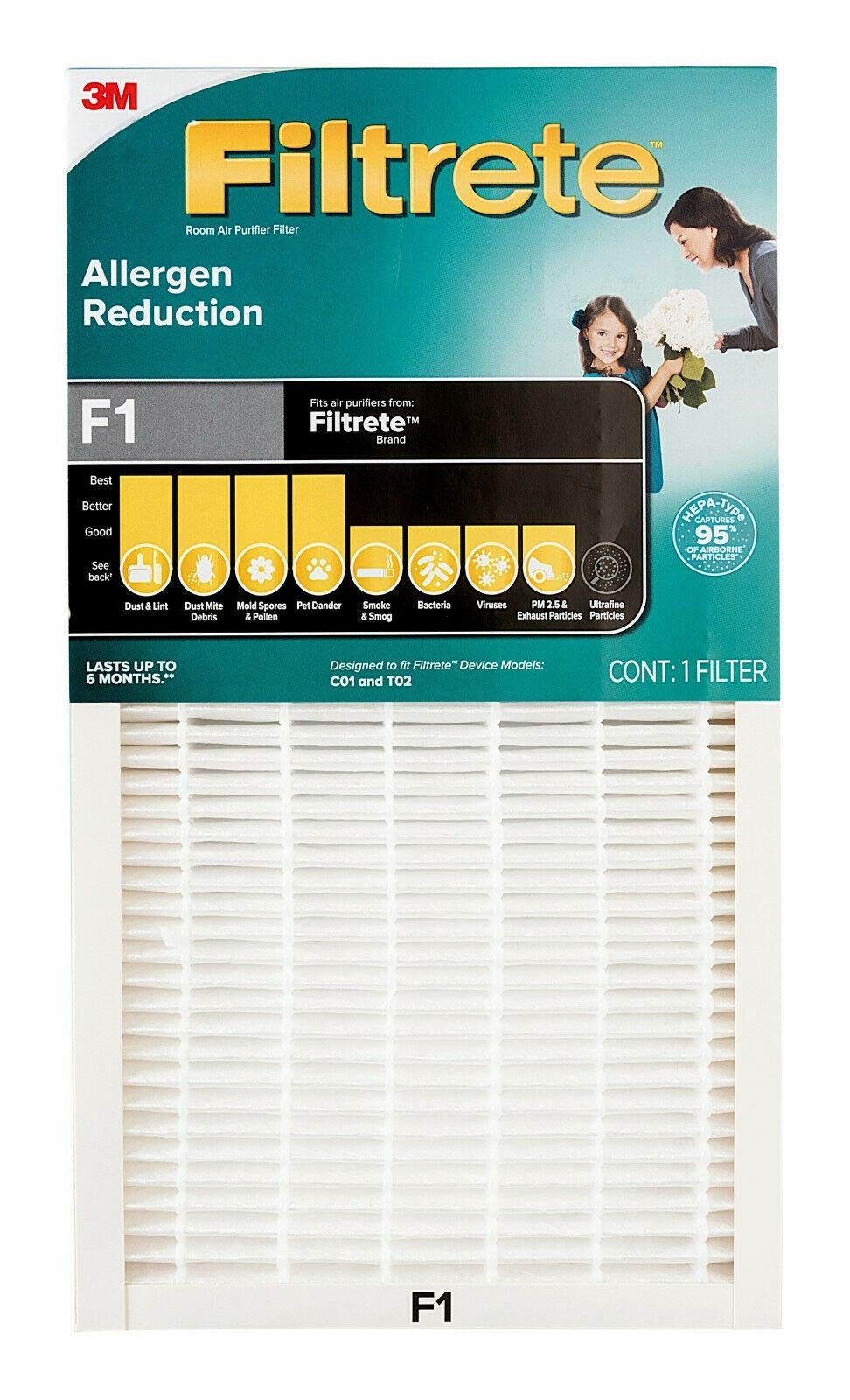 Filtrete™ Allergen Reduction HEPA-Type Room Air 6.8″ x 12″ x 1.8″, White