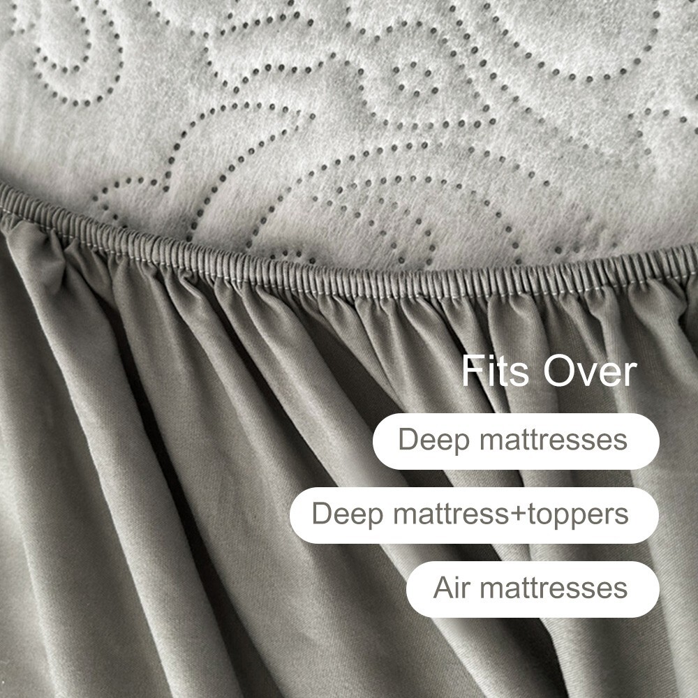 Quilted Fitted Mattress Cover Elastic Fitted Mattress Protector with Deep Pocket
