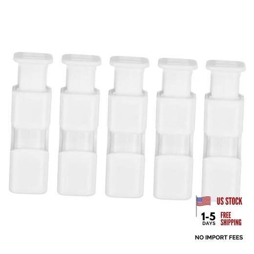5-Pack Reusable ABS Plastic & Stainless Steel Spring Bread Bag Clips White