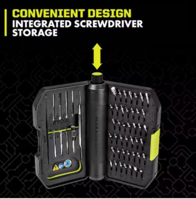 RYOBI MICROTECH Electric Precision Screwdriver Kit FVF02K – * NEW & SEALED *