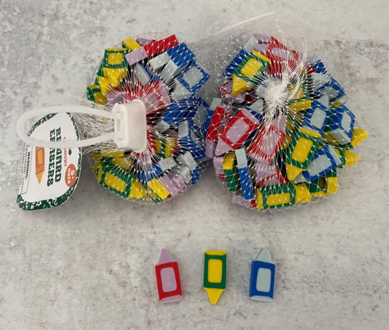 120 pencil / crayon Shaped min Erasers Teacher Supply Sorting Math Counters