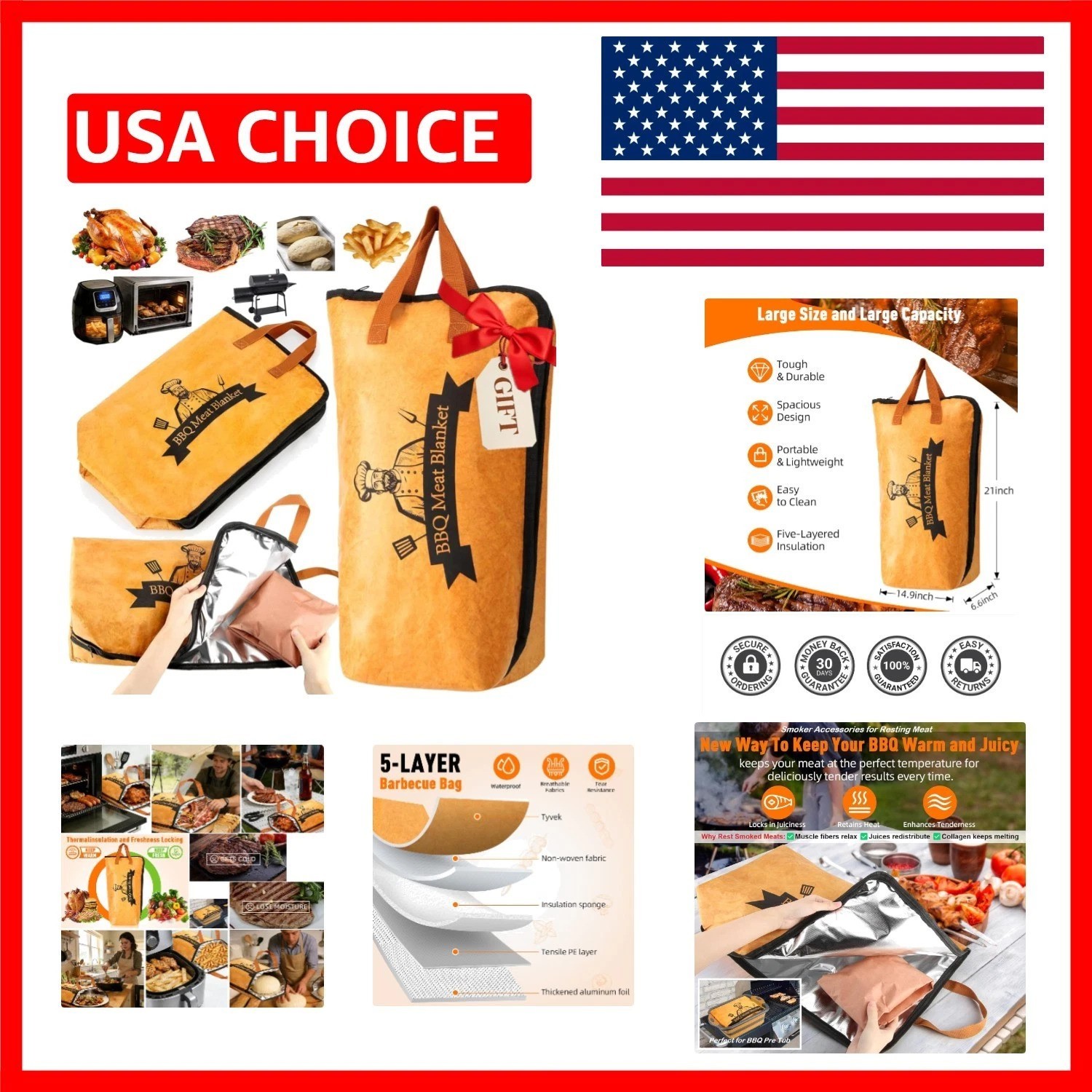 Portable BBQ Blanket for Smoked Meats – Large Size, Easy to Clean & Gift-Ready