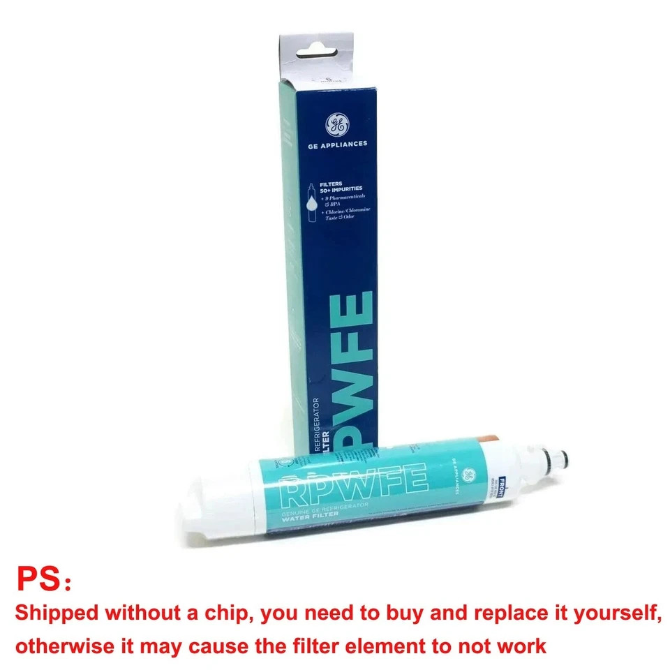 2-PC GE RPWFE Refrigerator Water Filter 2-Pack Household Fridge Filter（No chip)
