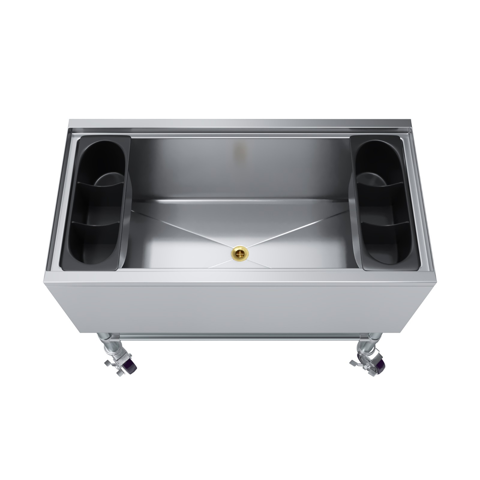 AmGood 18 in. x 36 in. Mobile Ice Bin with Sliding Lid