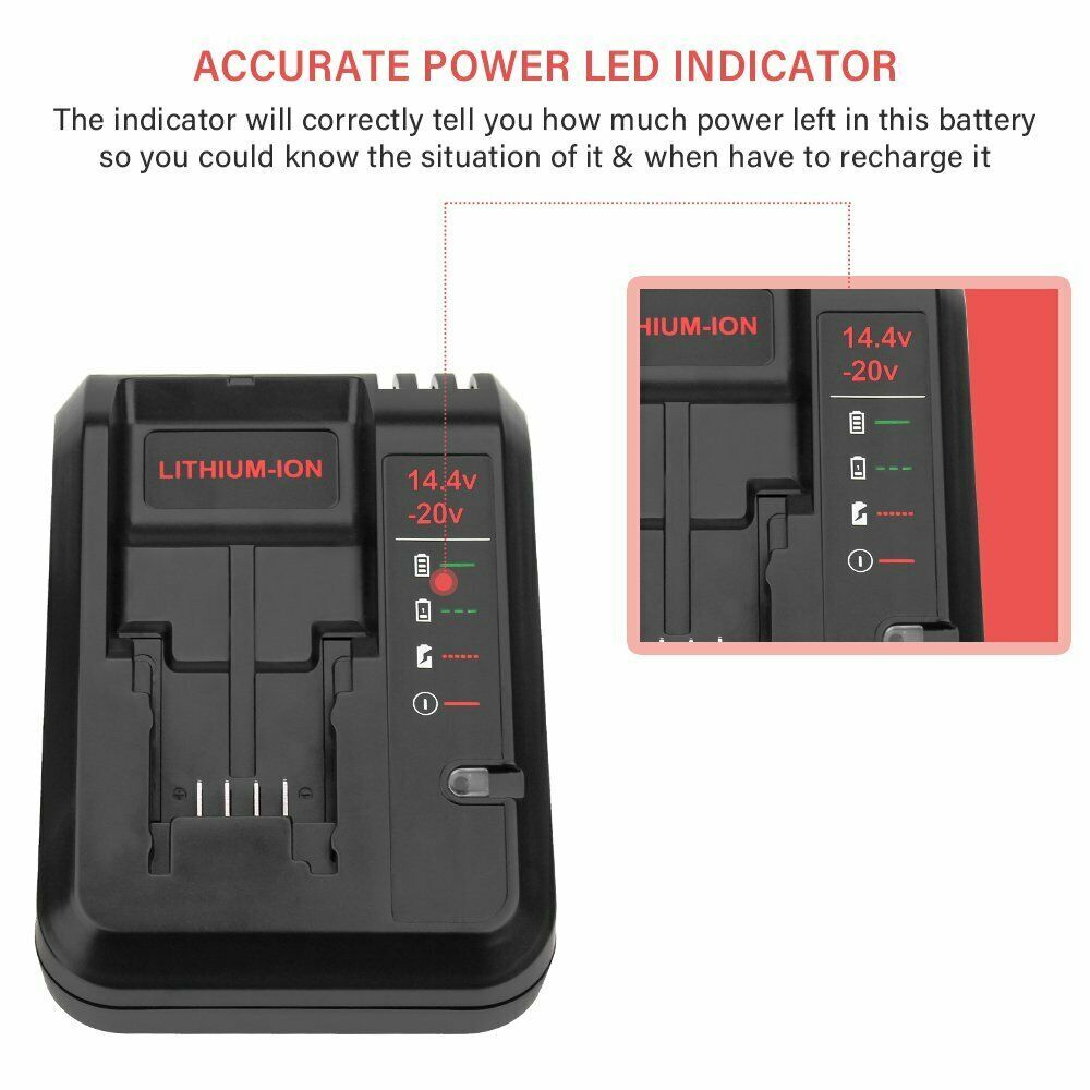 2Pack 20V Lithium-ion 1.5Ah Battery/Charger for BLACK DECKER 20 Volt LBXR20 LB20