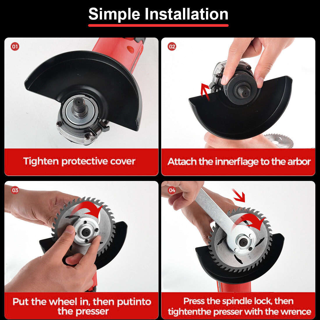 Cordless 4-1/2 Power Angle Grinder for Milwaukee 18V Battery Brushless 11000 RPM