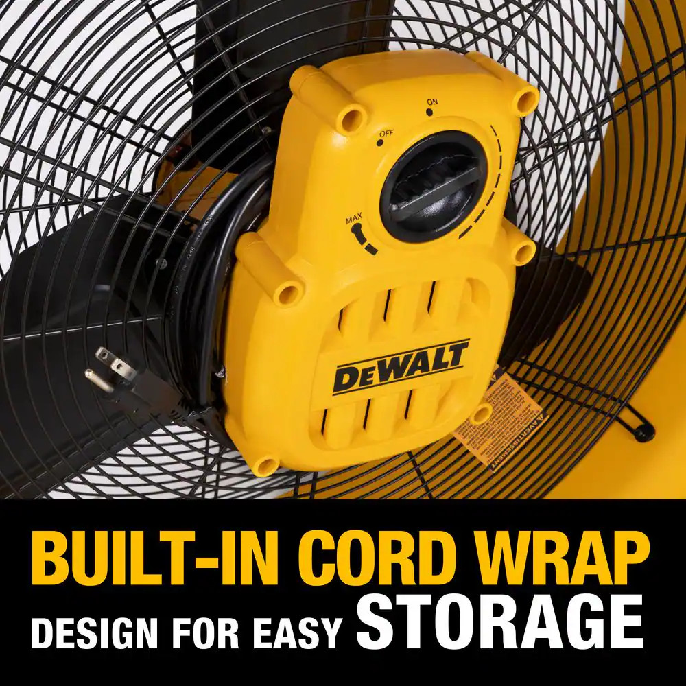 24 In. Heavy-Duty Drum Fan with Extra Long 12 Ft. Power Cord and Stepless Speed