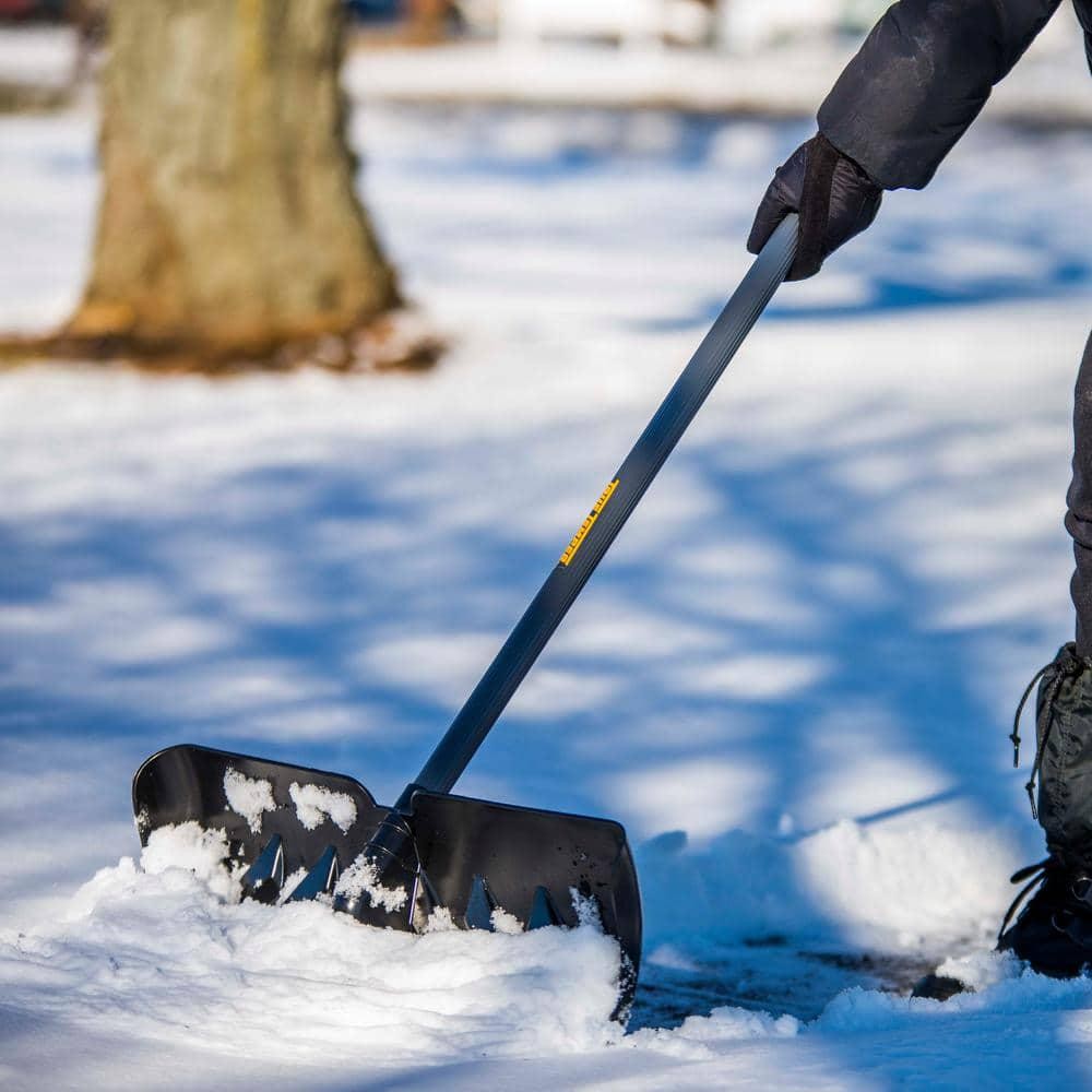 Snow Shovel 2 Pc True Temper 24in Blade Steel Handle Winter Slush Pusher Durable
