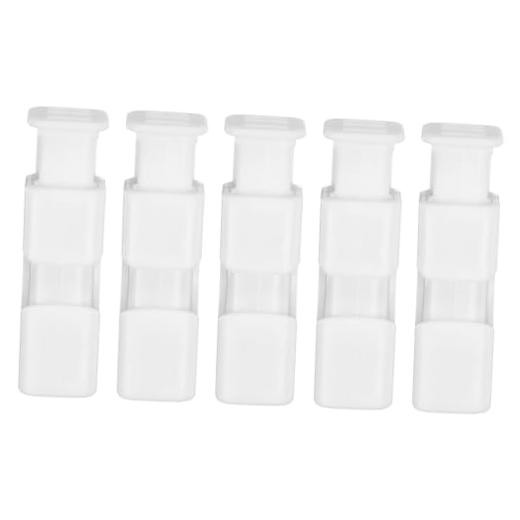 5-Pack Reusable ABS Plastic & Stainless Steel Spring Bread Bag Clips White
