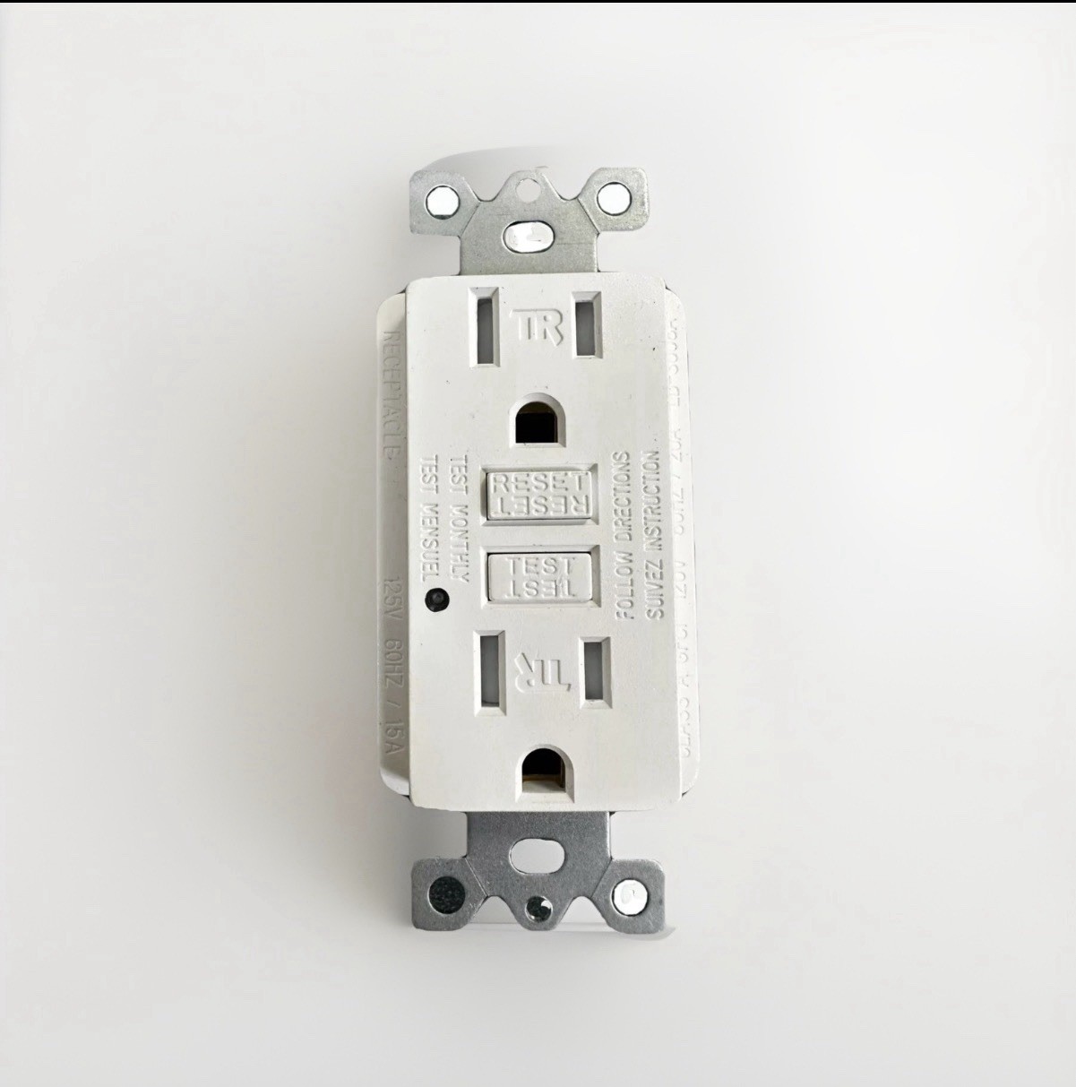 GFCI Receptacle White 15A Outlet 10 Pack