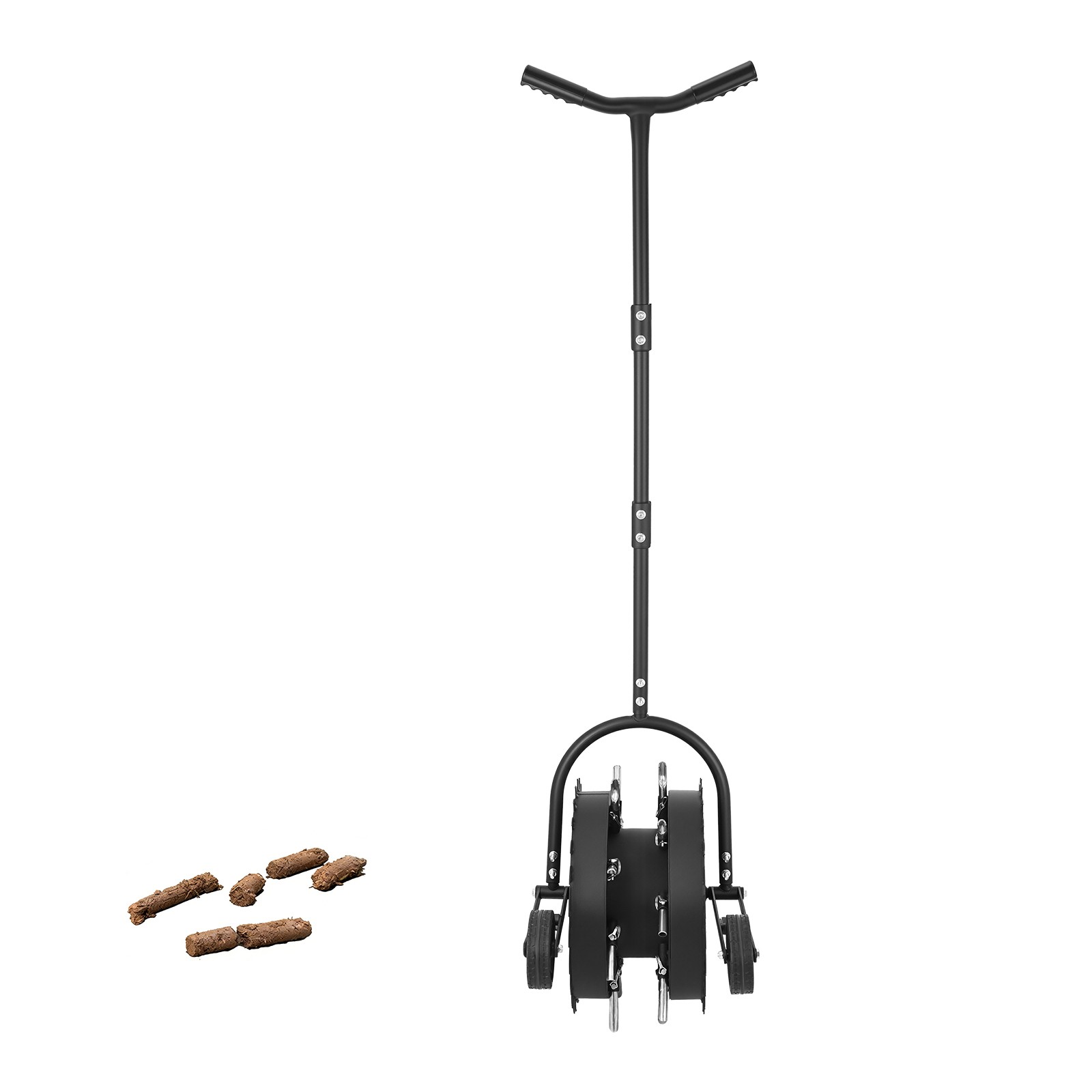 Uimoso 16.6 in Rolling Lawn Core Aerator with Anti-Clog Tines and Coring Roller