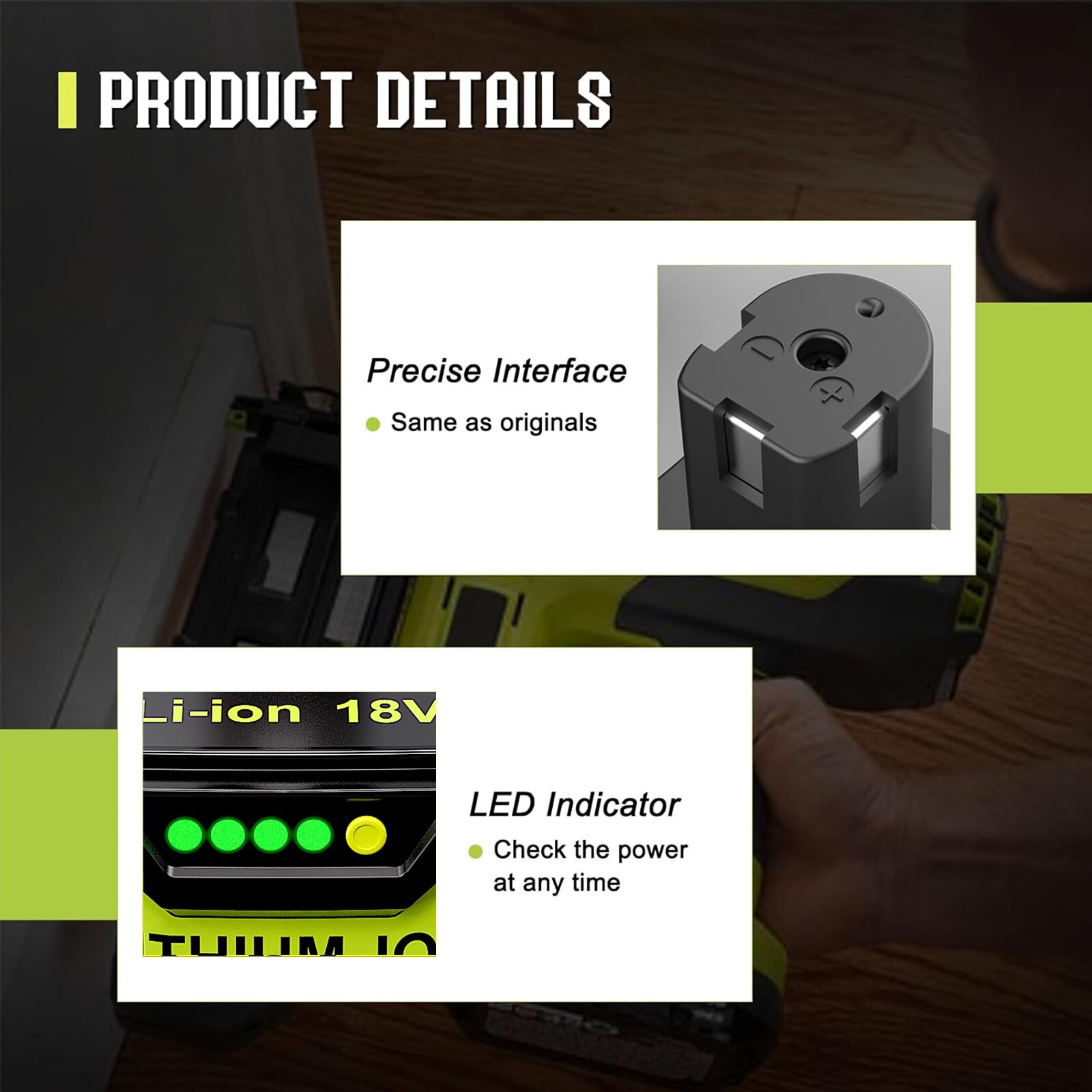 8.0Ah For RYOBI 18V Lithium Battery for One+ Plus P108 18 Volt High Capacity NEW
