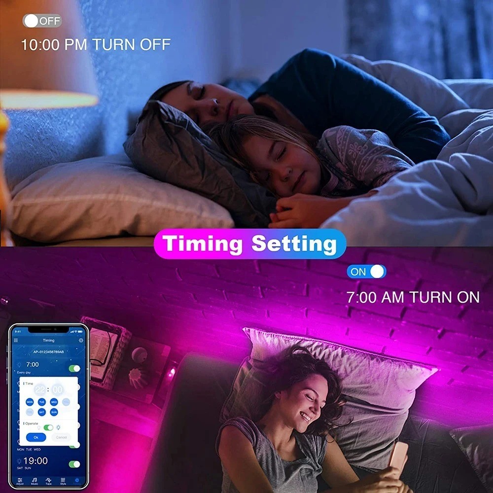 Bluetooth LED Strip Lights Smart SMD 5050 APP Remote RGB TV Backlight Home Décor