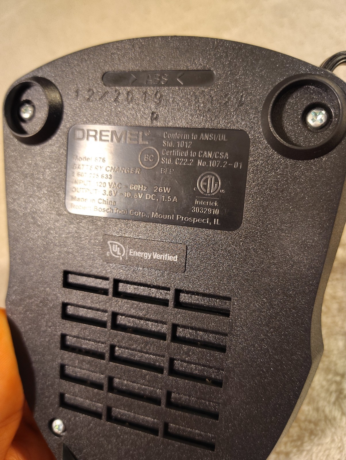DREMEL 876 10.8V-12V Volt 1-Hr Lithium OEM Battery Charger NEVER USED OPEN BOX