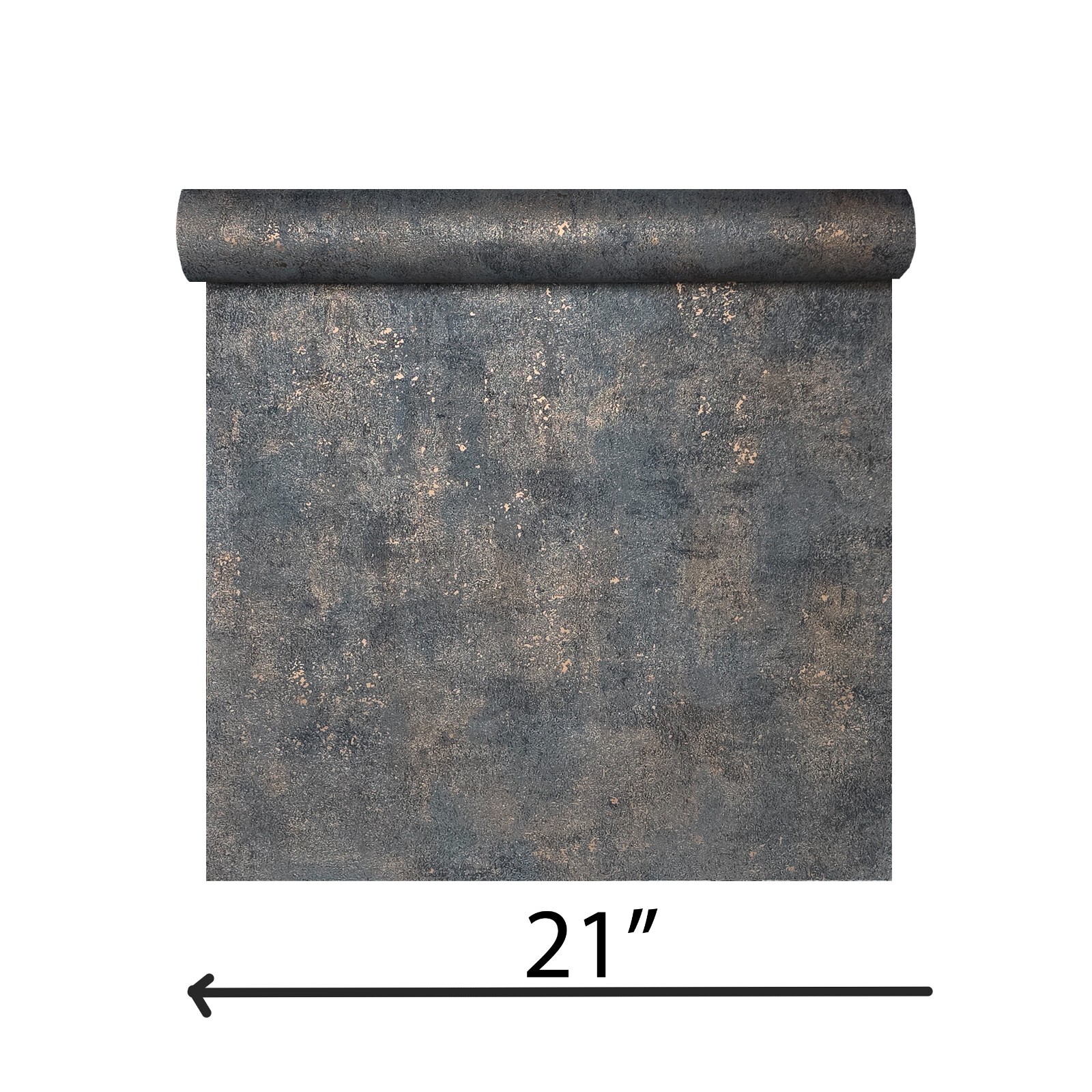 Distressed paint gray rose gold metallic faux concrete plaster texture wallpaper