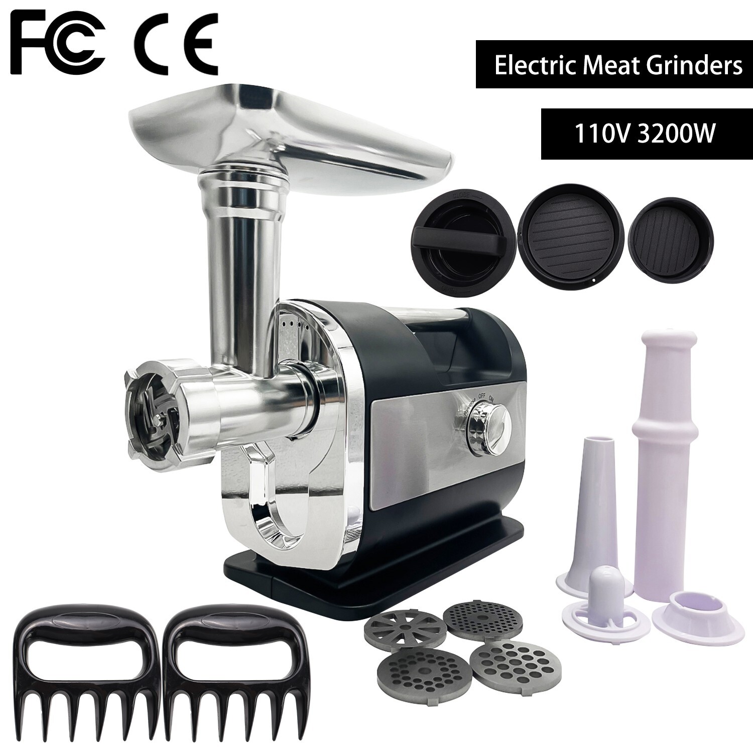 3200W Electric Meat Grinder Heavy Duty Commercial Sausage Maker Mincer Stuffer