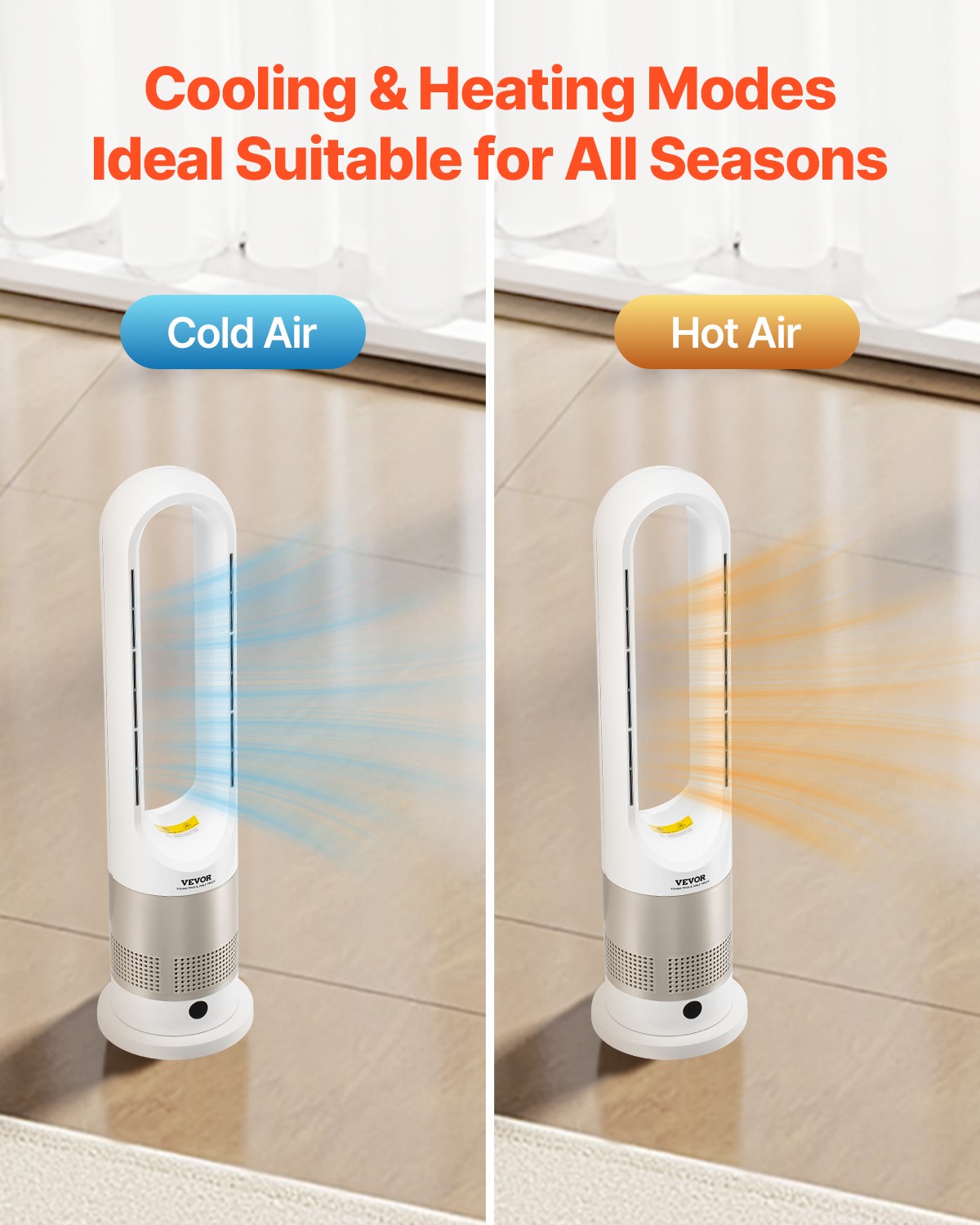 26″ Bladeless Tower Fan Heating Cooling Remote Control Timer Oscillating 8 Speed
