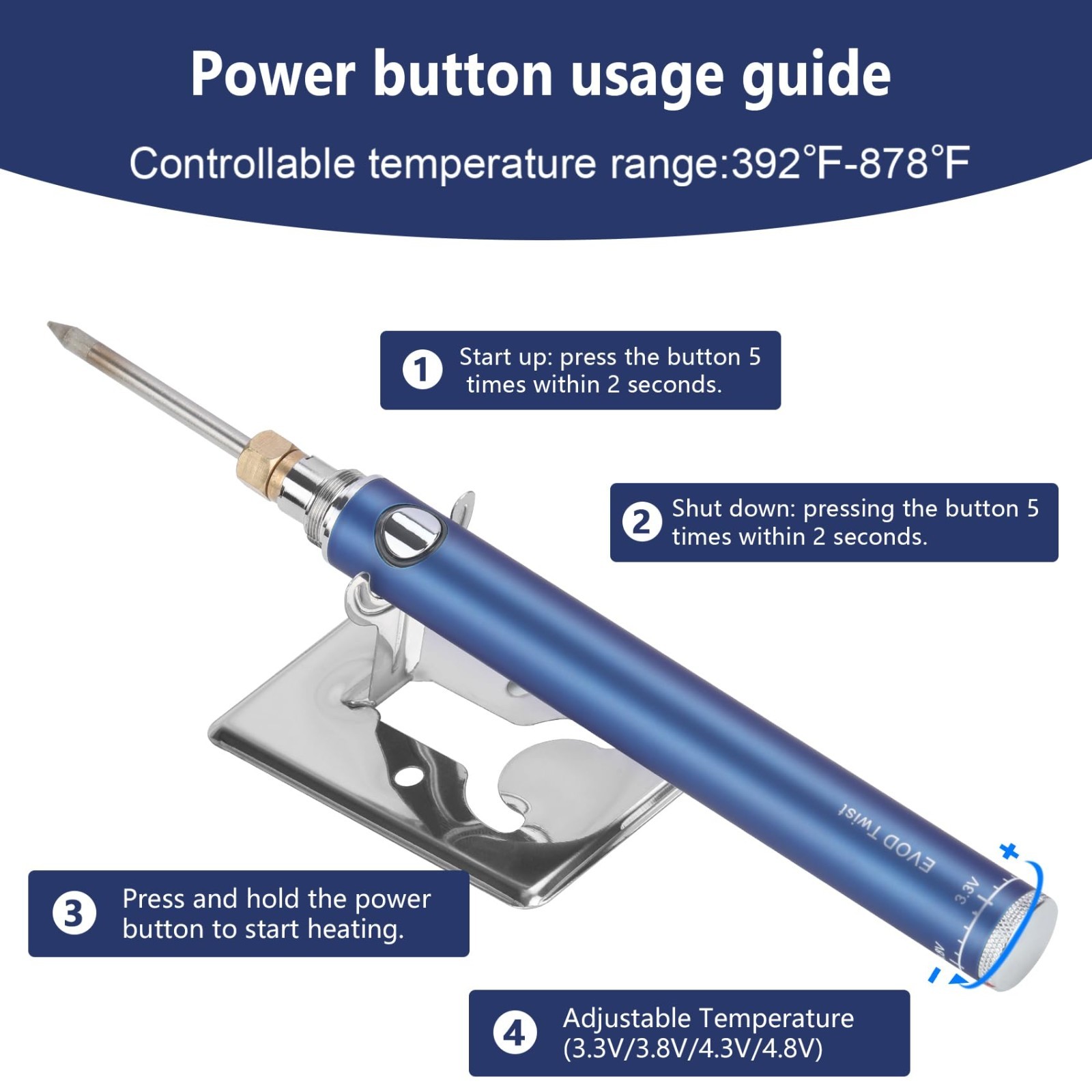 Cordless Soldering Iron Kit – Adjustable Temp, Rechargeable 1100mAh Battery, DIY