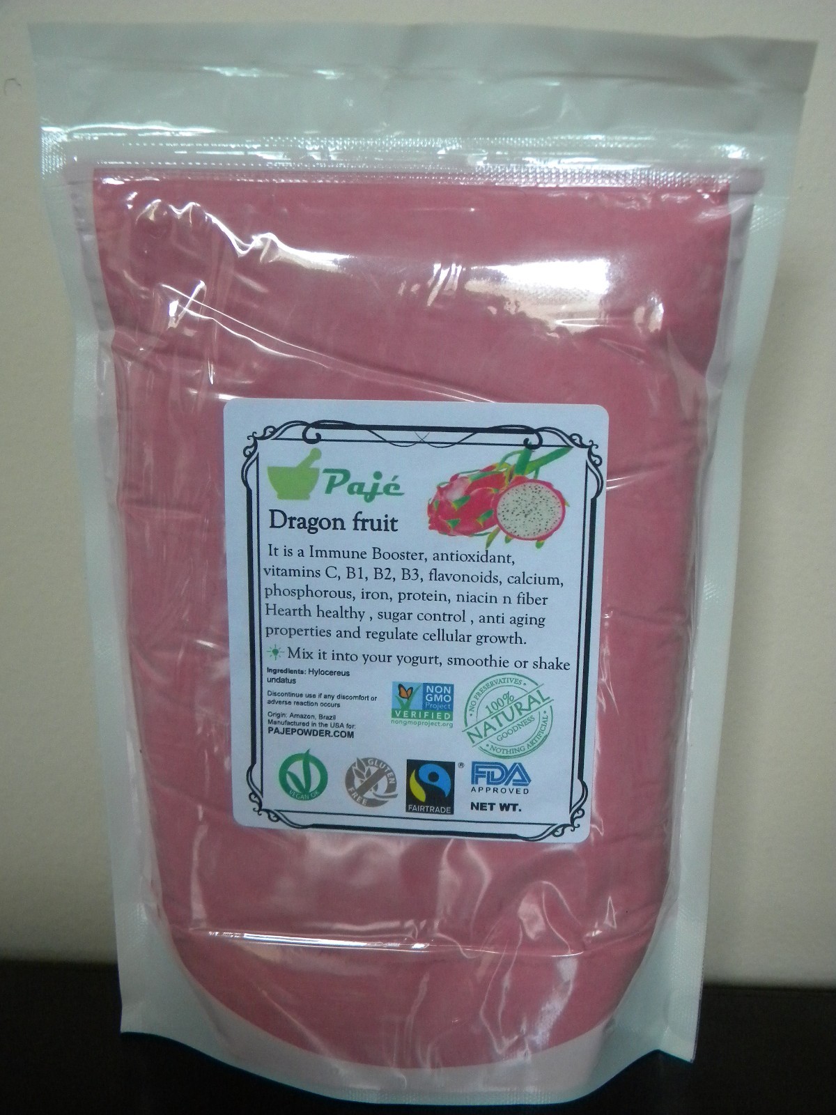 DRAGON FRUIT PINK powder 8oz 16oz 1lb 32oz 2lb 4lb 10lb 55lb FREEZE DRIED PAJE
