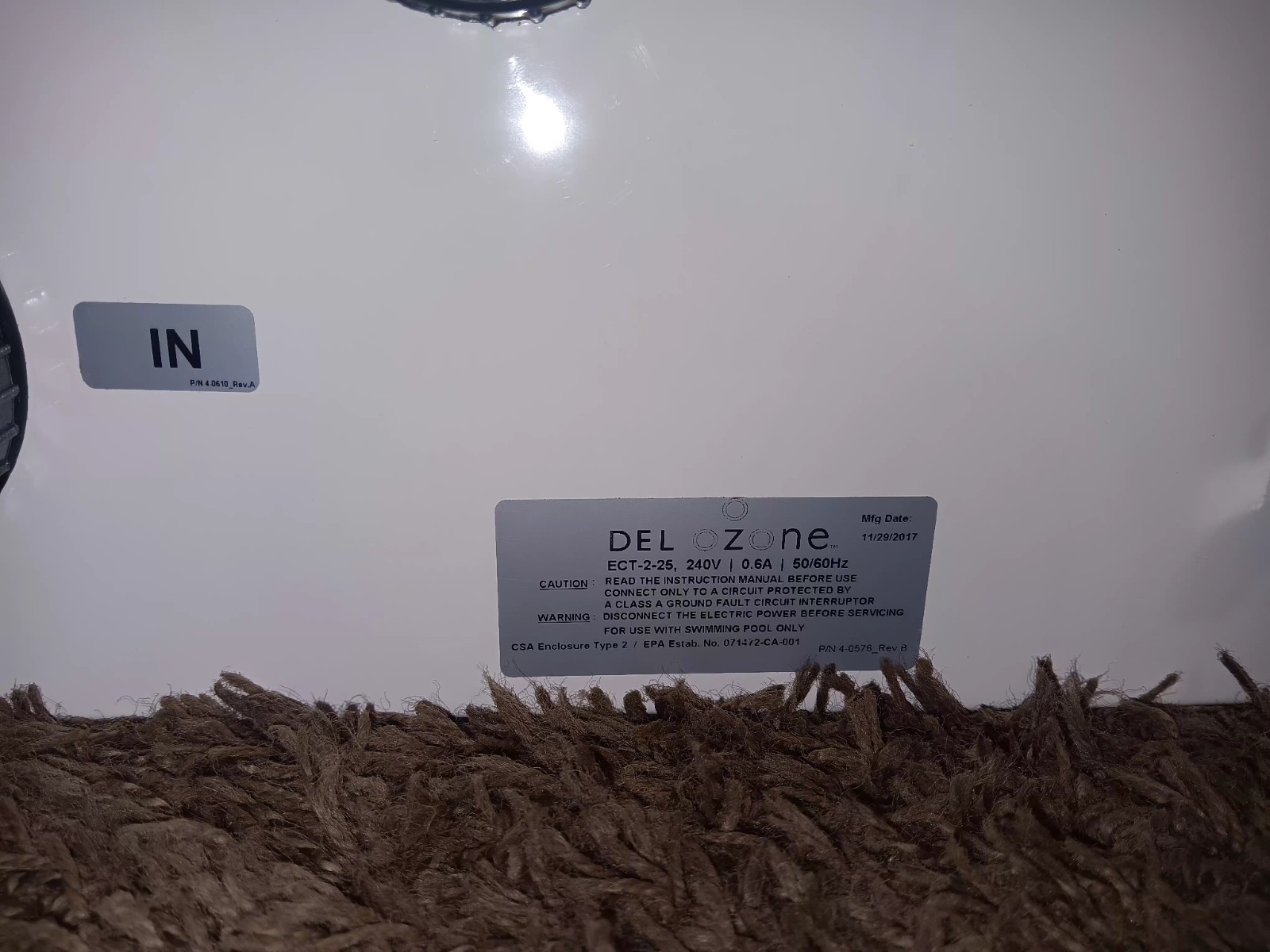 DEL OZONE TOTAL ECLIPSE POOL OZONE GENERATOR ECT-2-25 24HRS NATURAL WATER SANITA