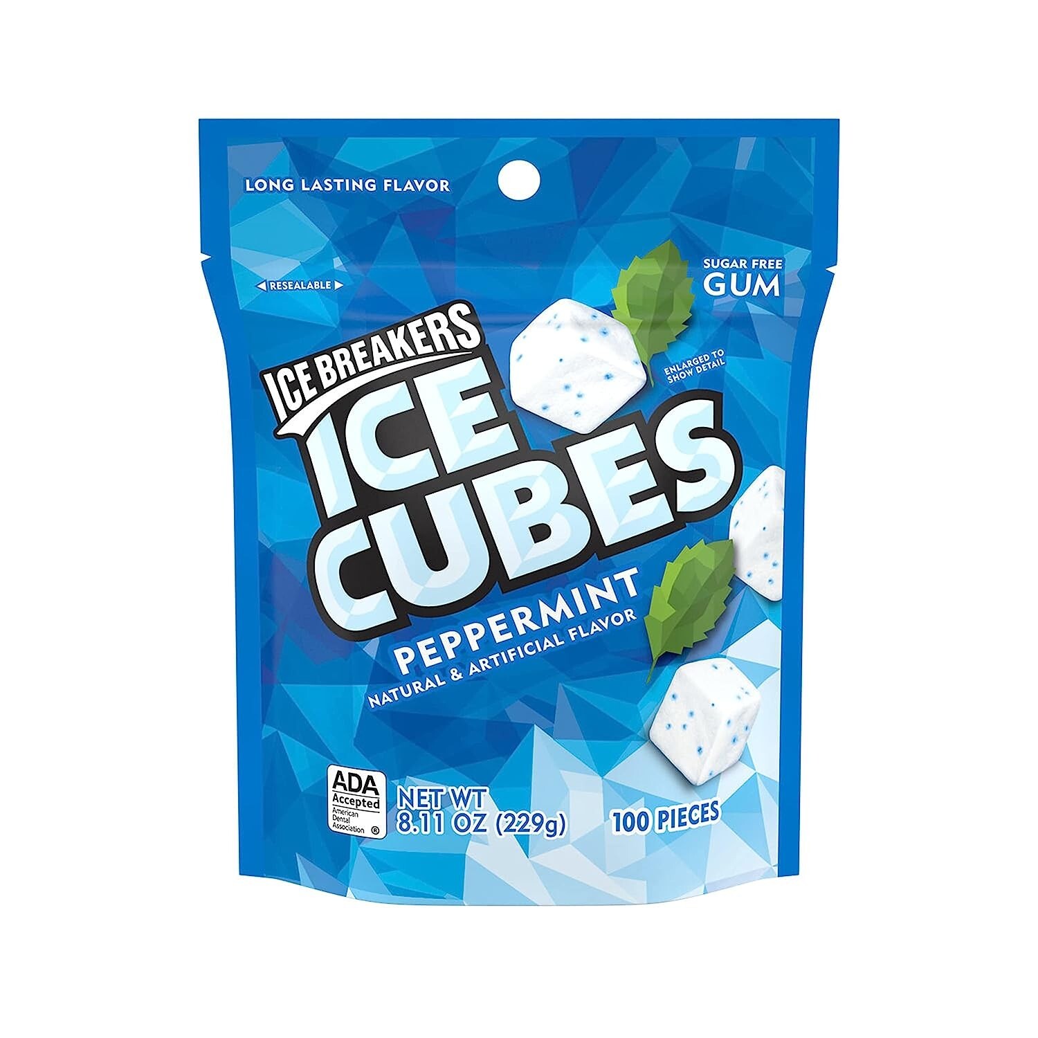 ICE BREAKERS ICE CUBES Peppermint With Cooling Crystals, 8.11 oz (100 Pieces)