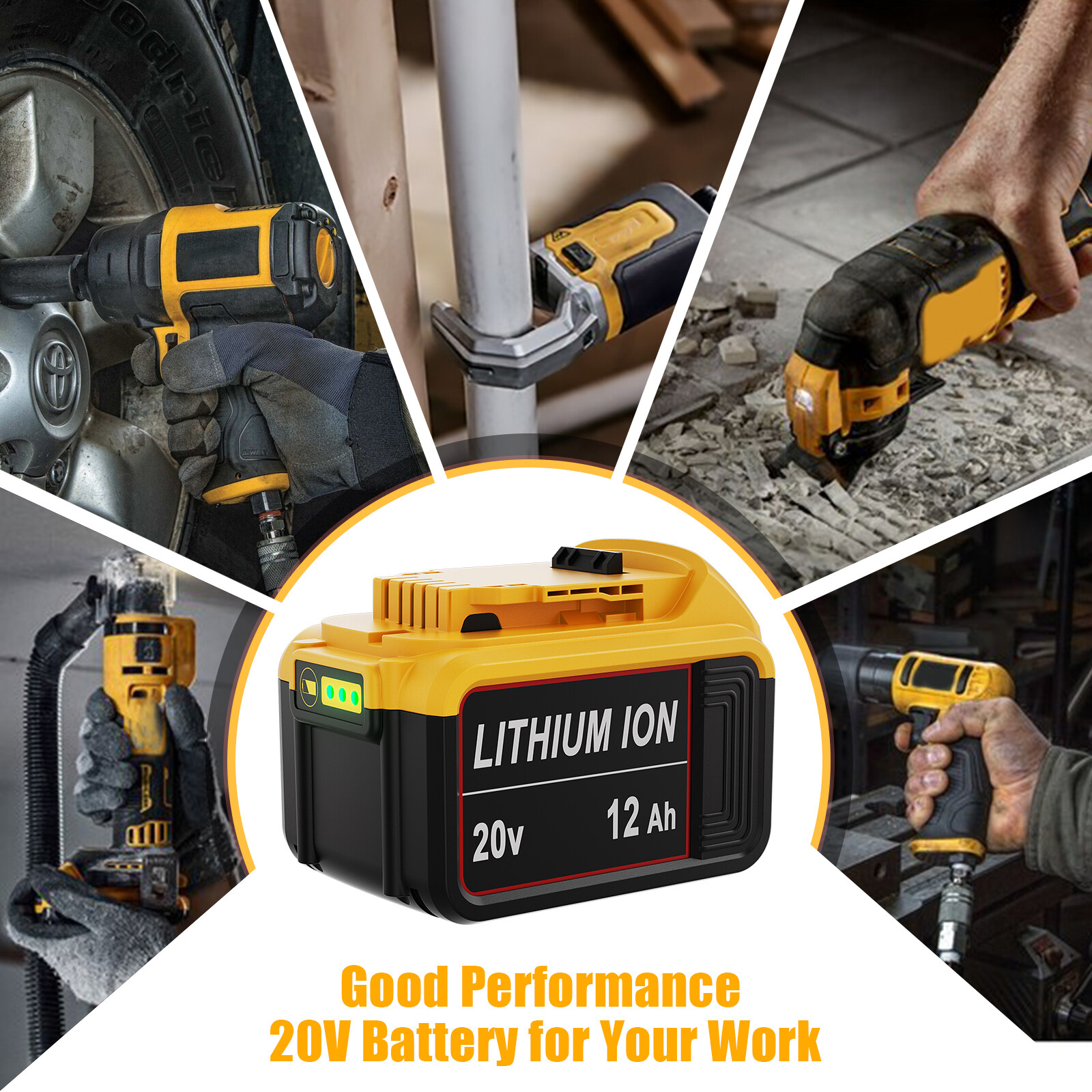 NEW Pack For Dewalt 20V 20 Volt Max 3.5/8.0/12.0AH Lithium Ion Battery DCB200-2