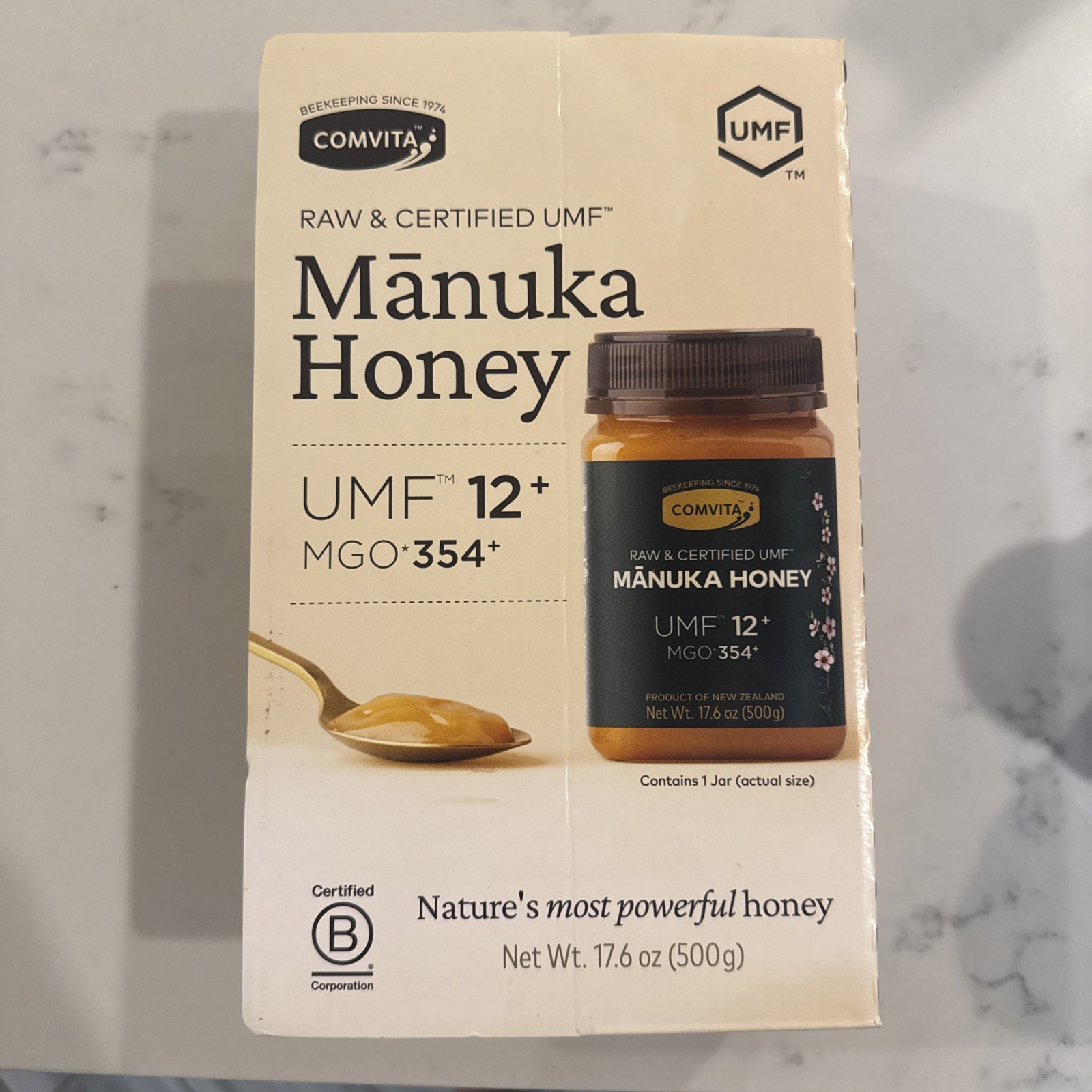 Comvita Raw & Wild New Zealand Manuka Honey Certified UMF 12+ MGO 354+ 17.6 OZ