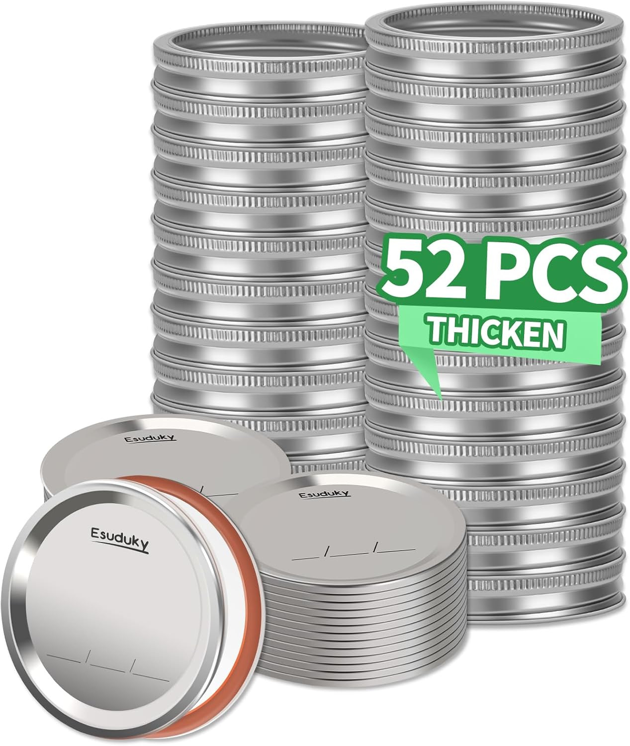 Canning Lids and Rings 52 Count Regular Mouth Mason Jar Band For Ball Kerr Jars