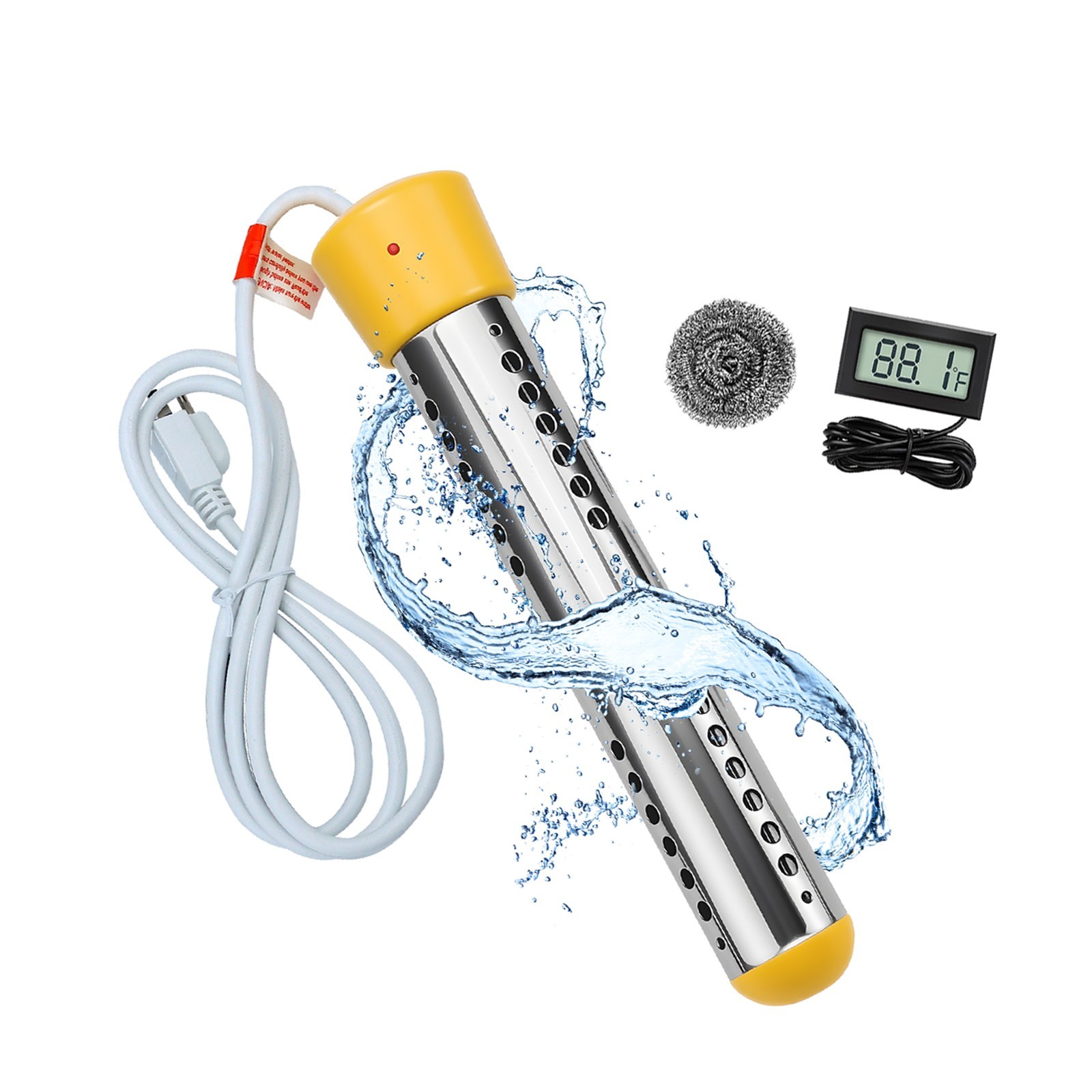 1500W Portable Immersion Water Heater – Fast Electric Heating Element for Bucket