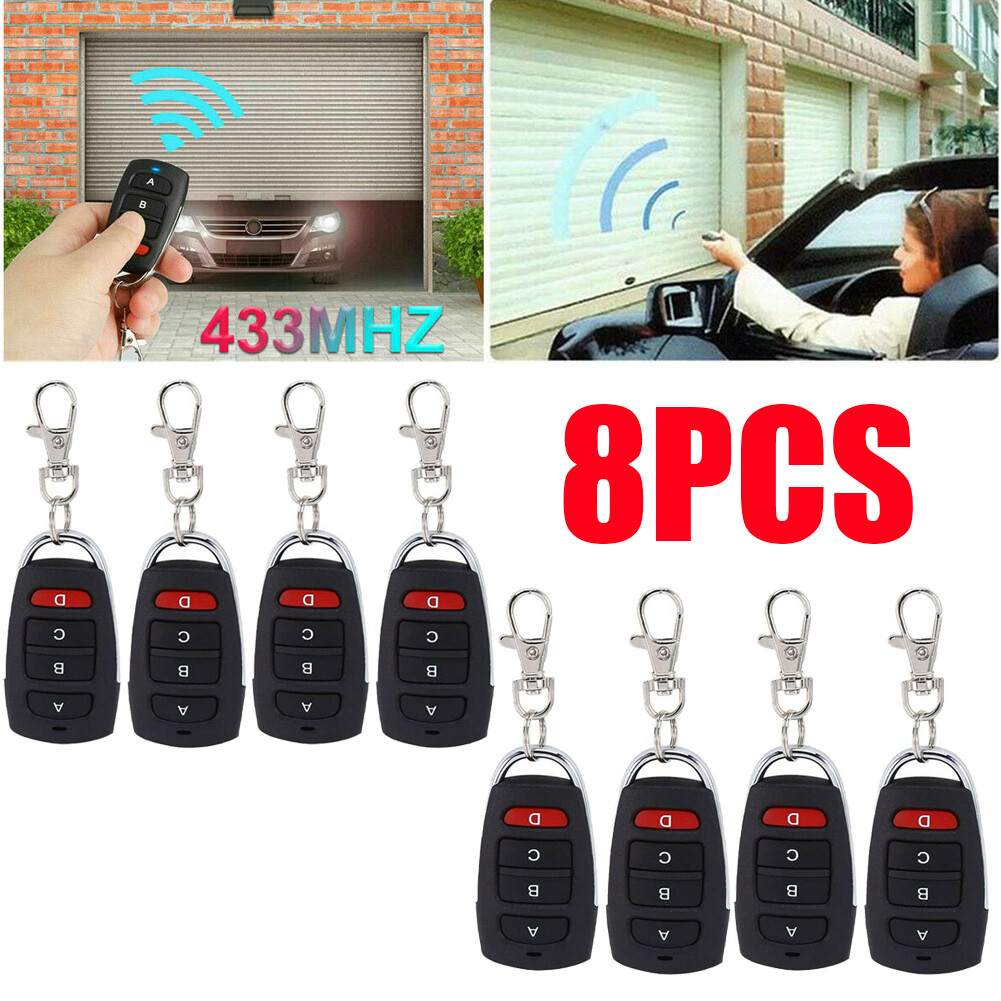8PC Universal 433mhz Electric Garage door Cloning Remote Control Key Fob Opener