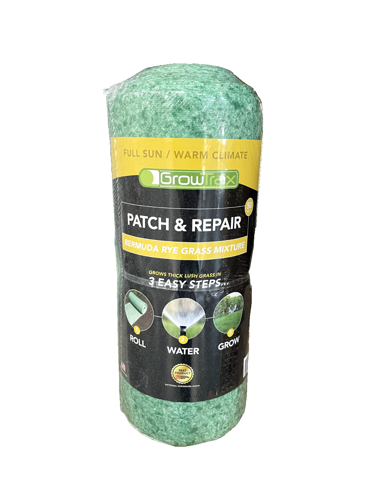 2 PK – Biodegradable Grass Seed Mat, Bermuda Rye – 50 Sq Ft Quick Fix Rolls