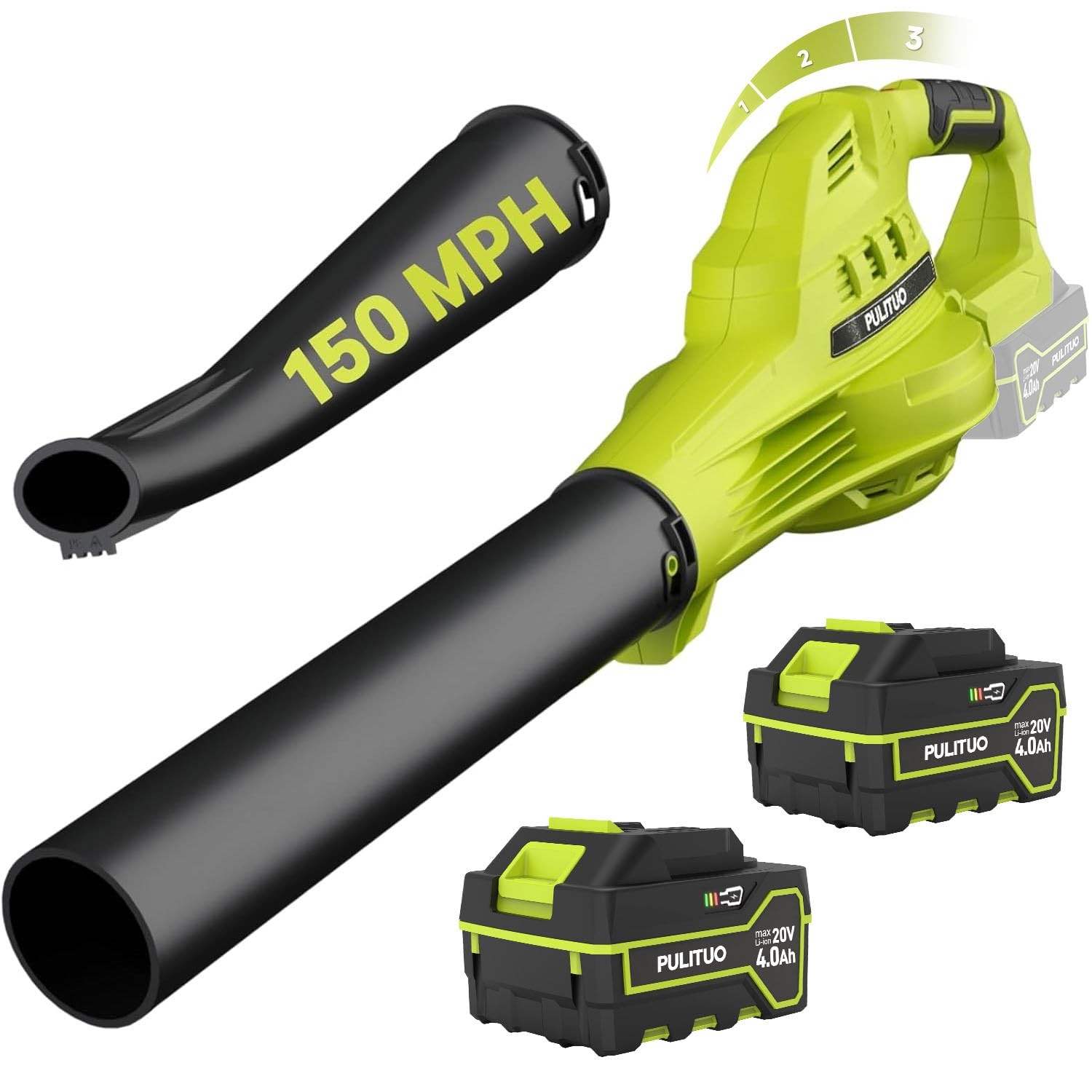 New Leaf Blower Cordless with 2X 4.0Ah Batteries and Charger, 150MPH Lightweight