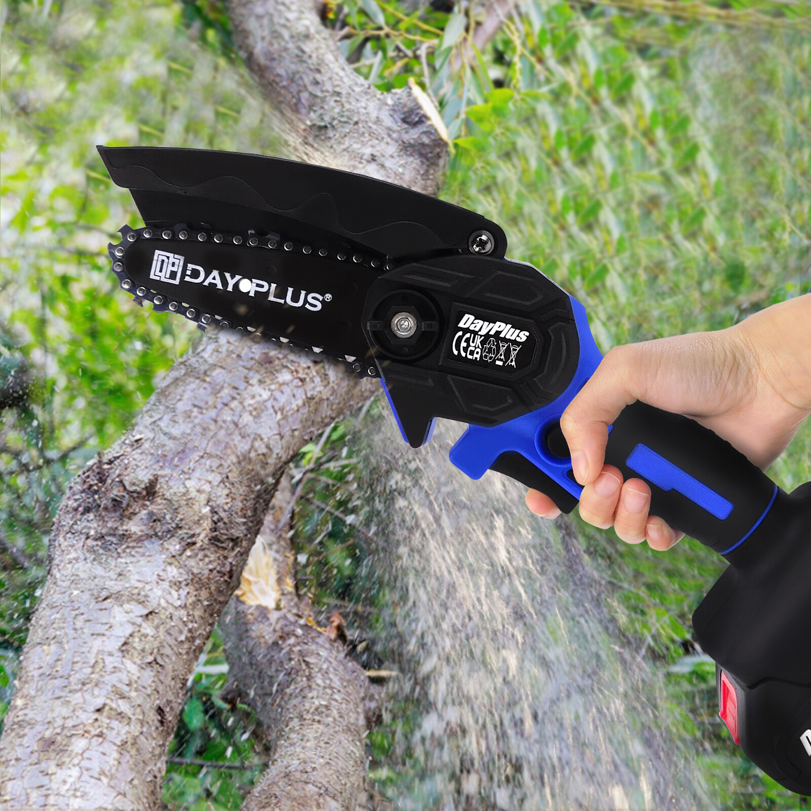 6″ Brushless Cordless Electric Chainsaw Wood Cutter With 1500mAh Li-ion Battery