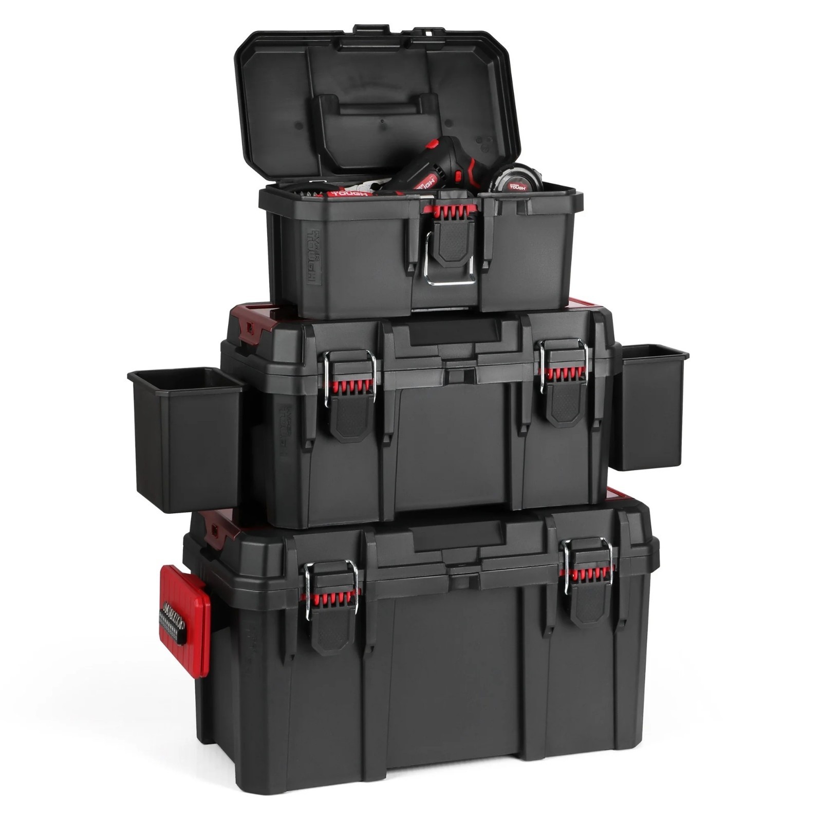 Hyper Tough 16-Inch Toolbox – Heavy-Duty Resin Storage with Padlock Security